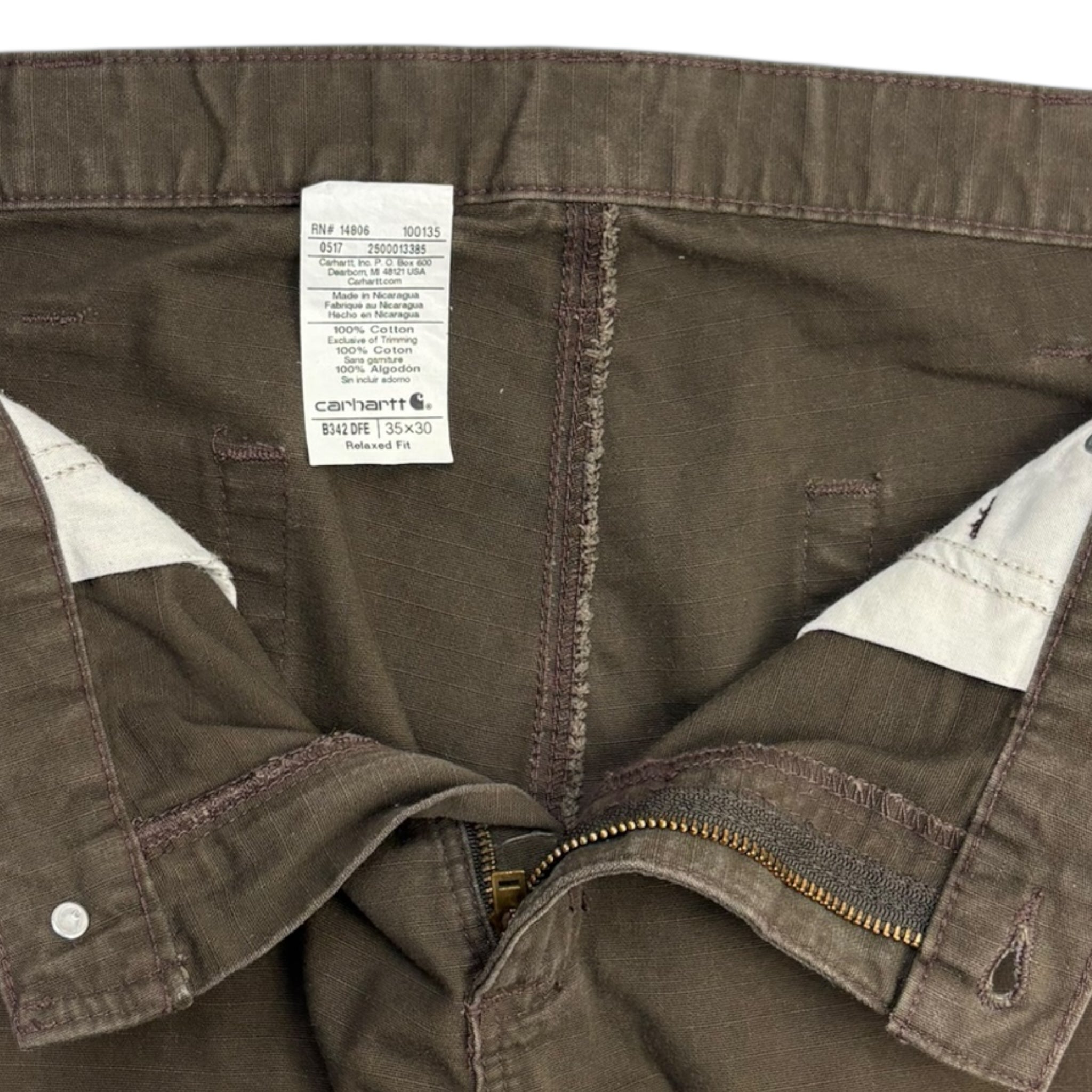 Carhartt Double Knee Cargo Work Pants Brown