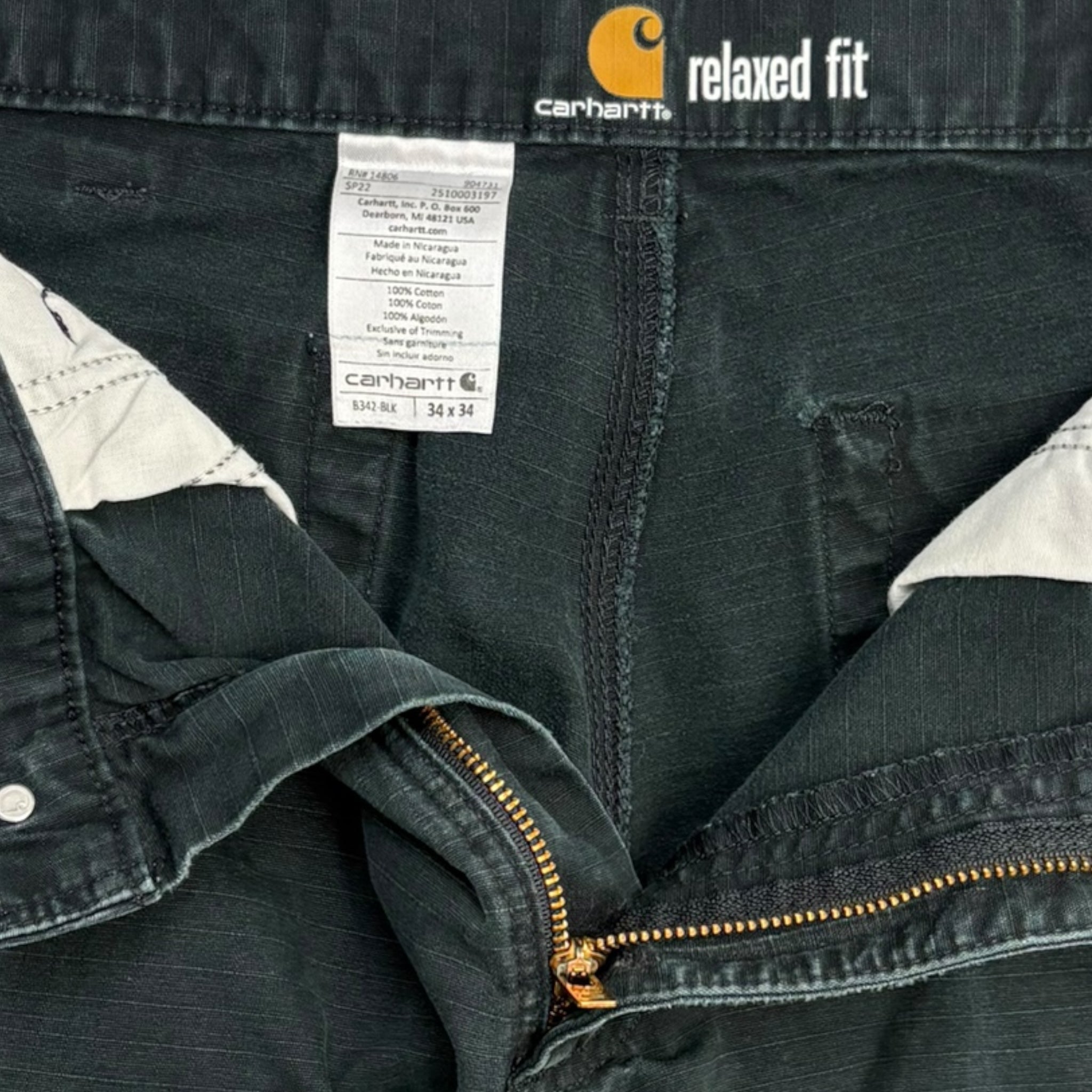 Carhartt Double Knee Cargo Work Pants Faded Black