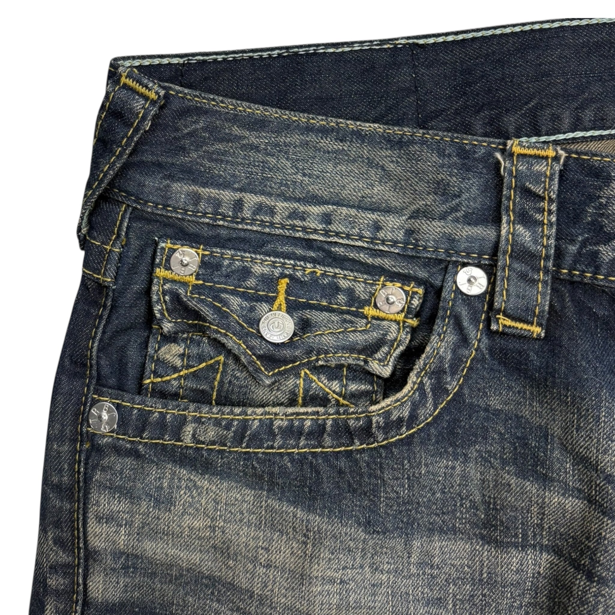 Vintage True Religion Straight Fit Ripped Denim Pant