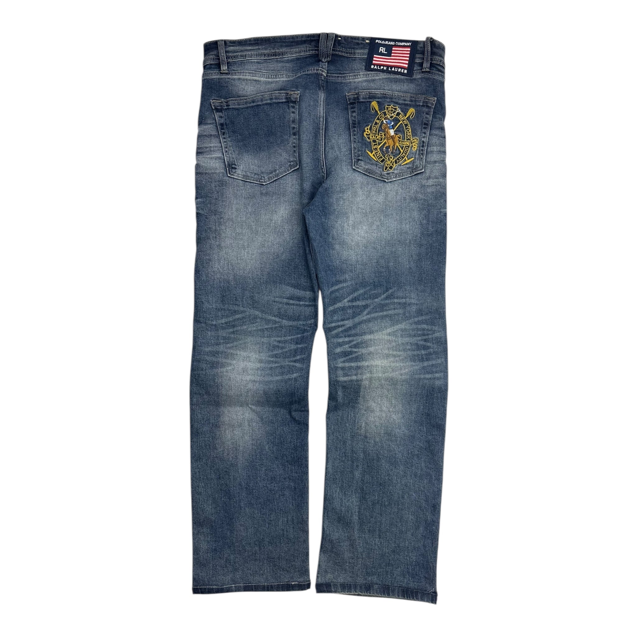 Vintage Polo Ralph Lauren Embroidered Mid Wash Denim Bottoms