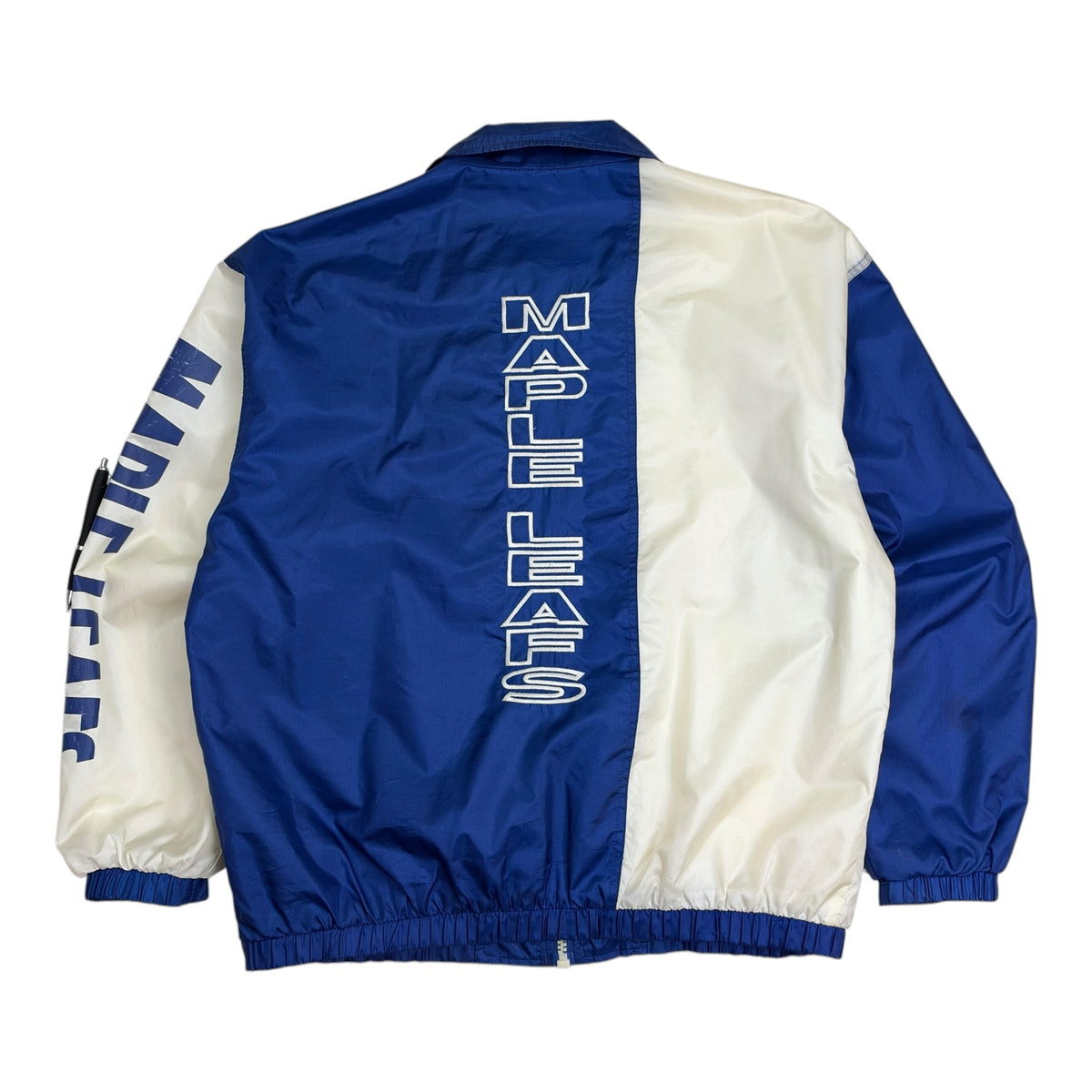 Vintage Toronto Maple Leafs Spellout Windbreaker Blue/White