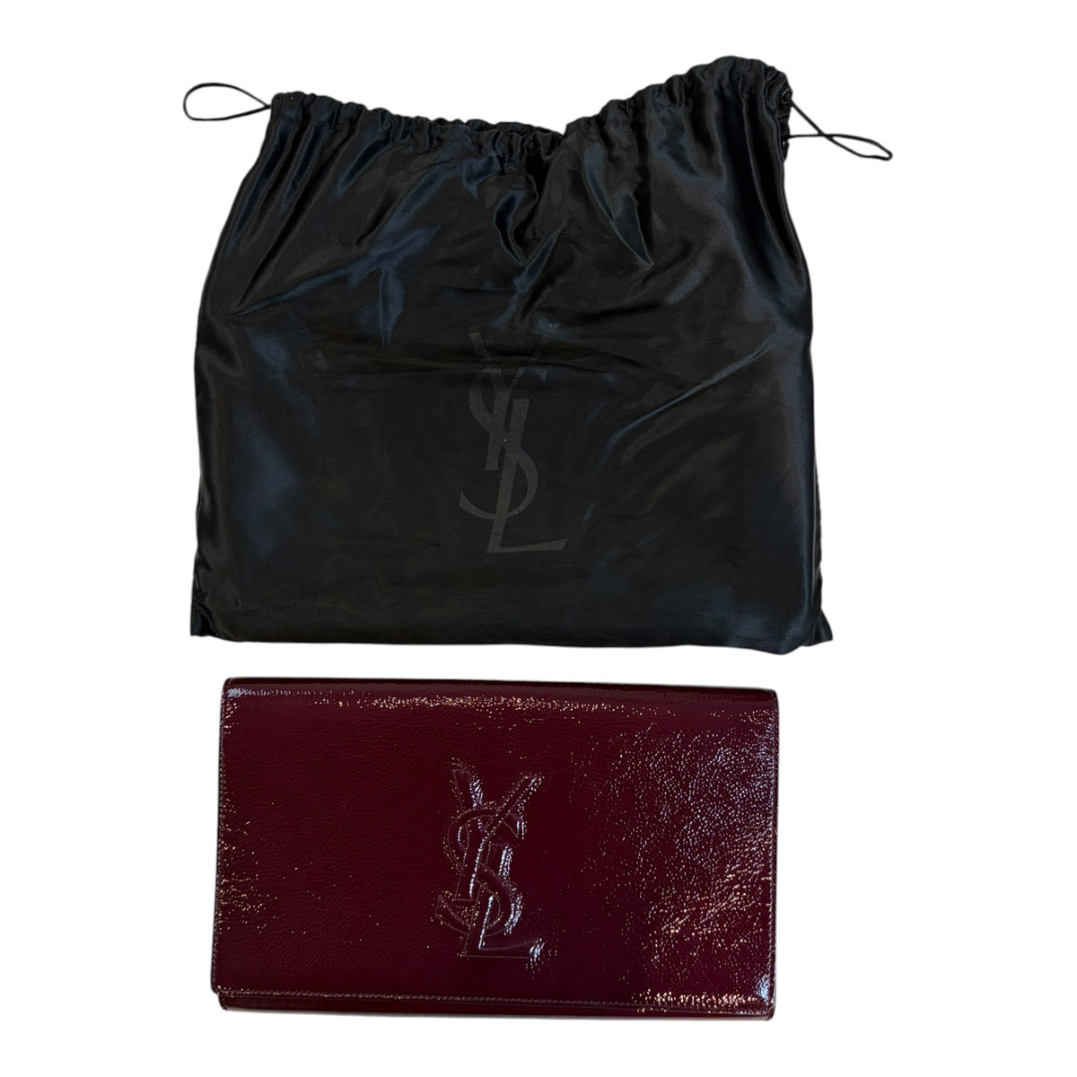 (W) Yves Saint Laurent Burgundy Clutch