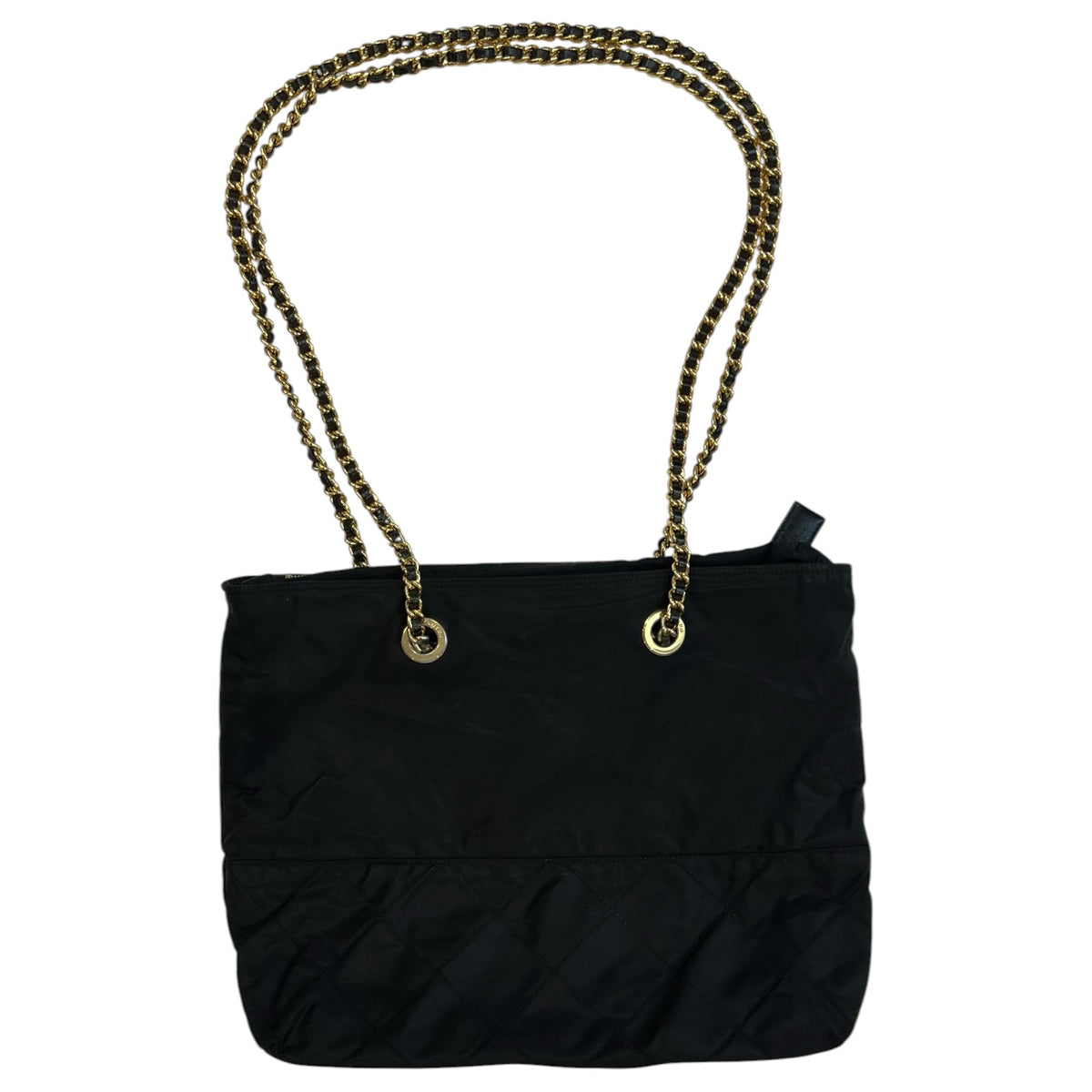 Prada Tessuto Nylon Chain Shoulder Bag Black