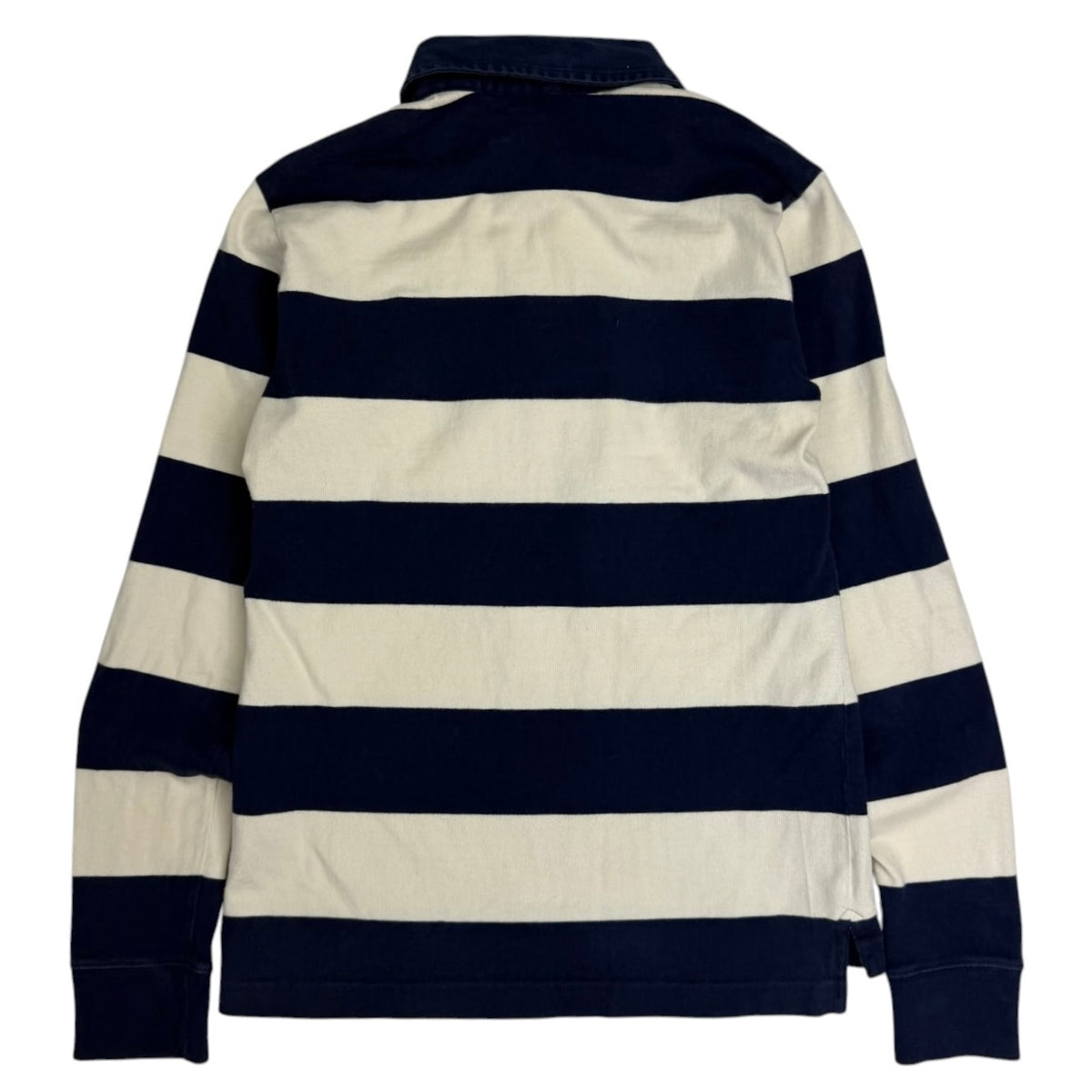 (W) Vintage Ralph Lauren Striped Polo Longsleeve Navy