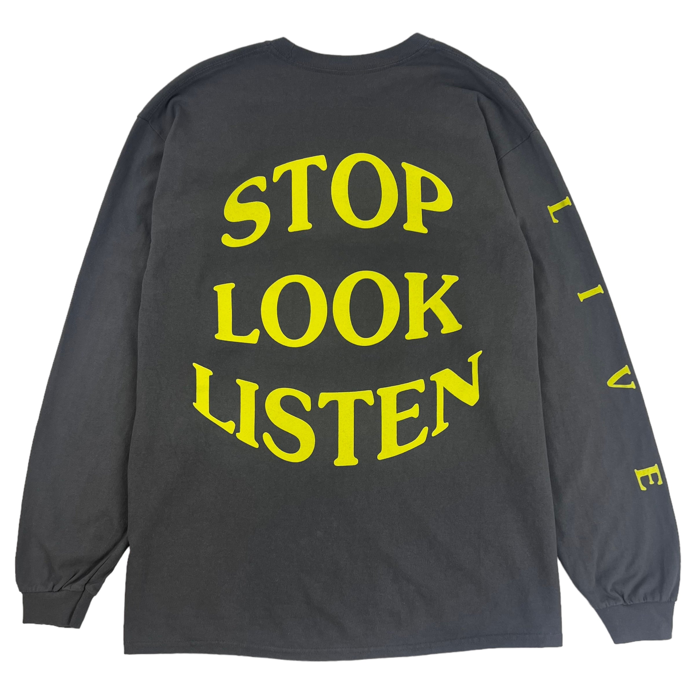 Travis Scott Stop Look Listen Longsleeve Tee Grey