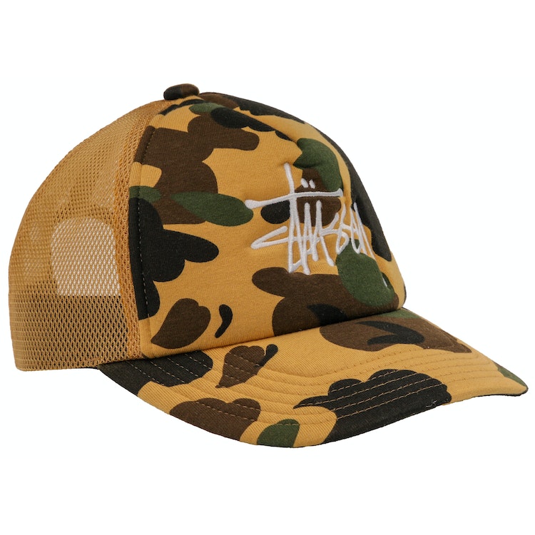 BAPE x Stussy Trucker Cap Yellow