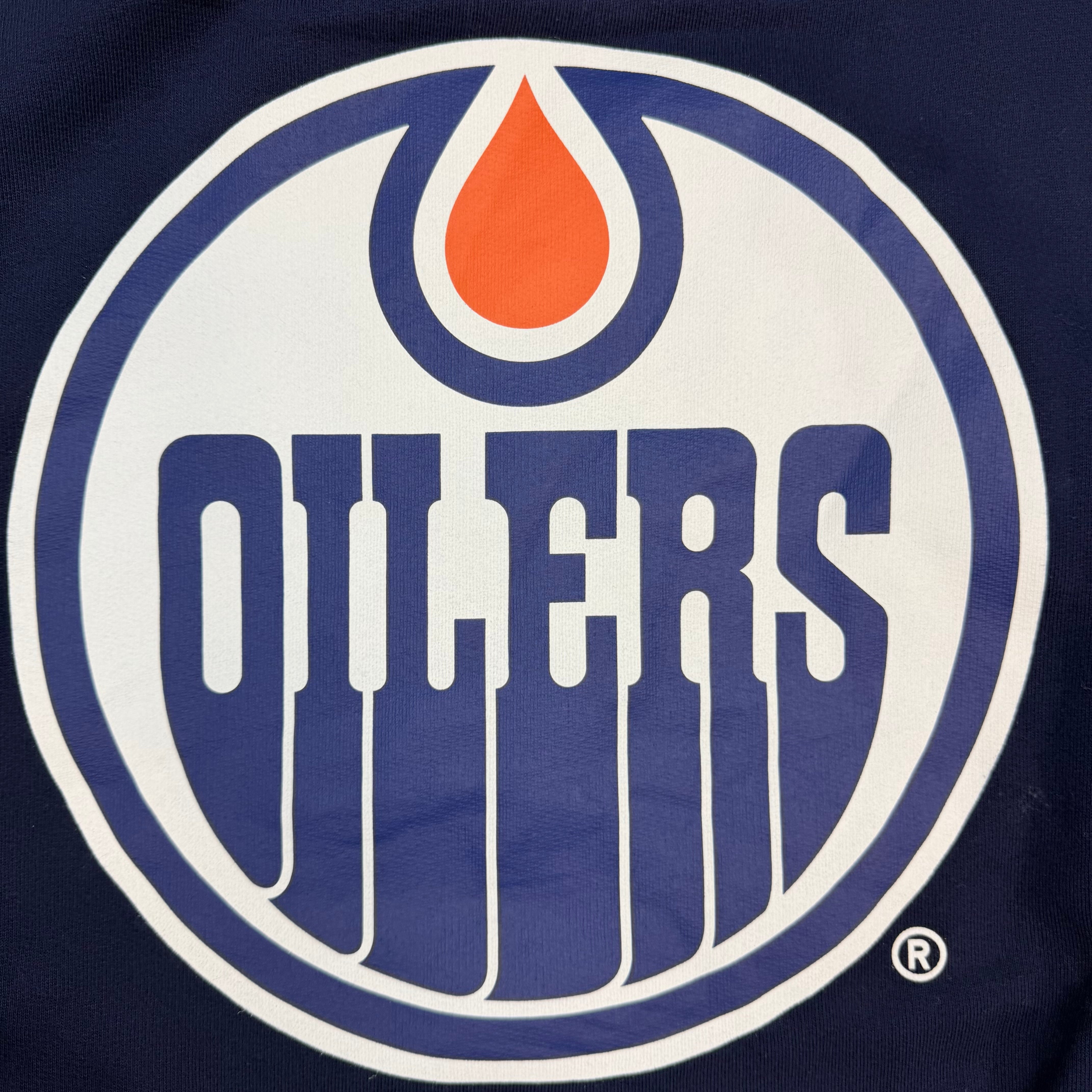 OVO X NHL Edmonton Oilers Stripe Hoodie Navy