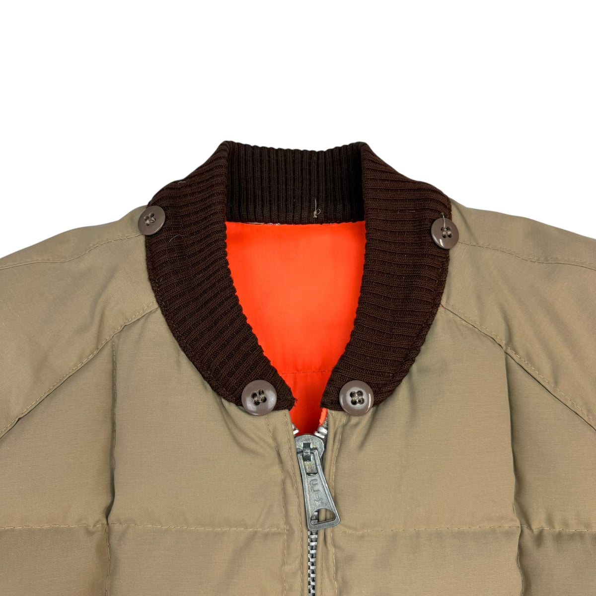Vintage Reversible Hunting Down Jacket Tan/Orange