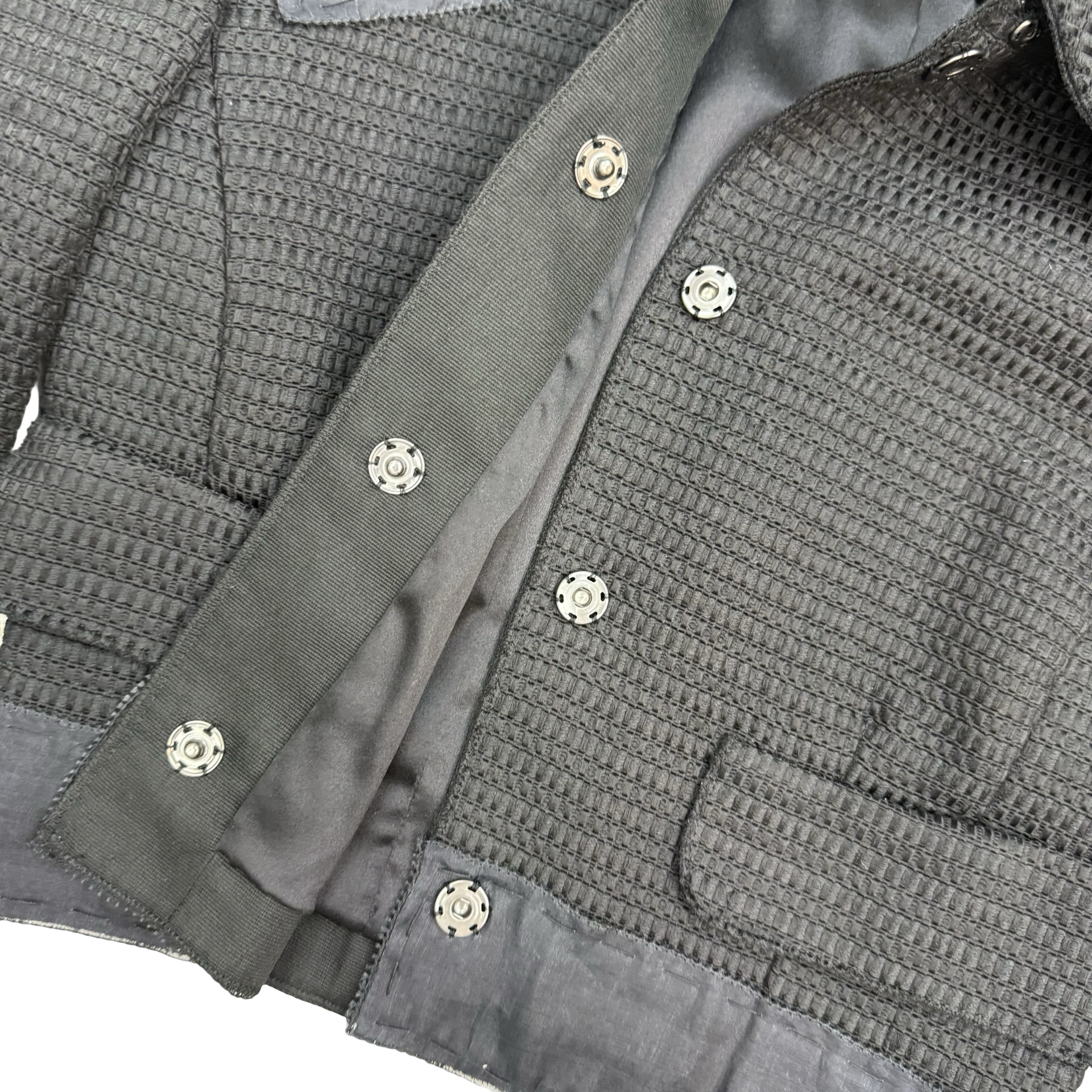 (W) Dolce & Gabbana Textured Cropped Jacket Black