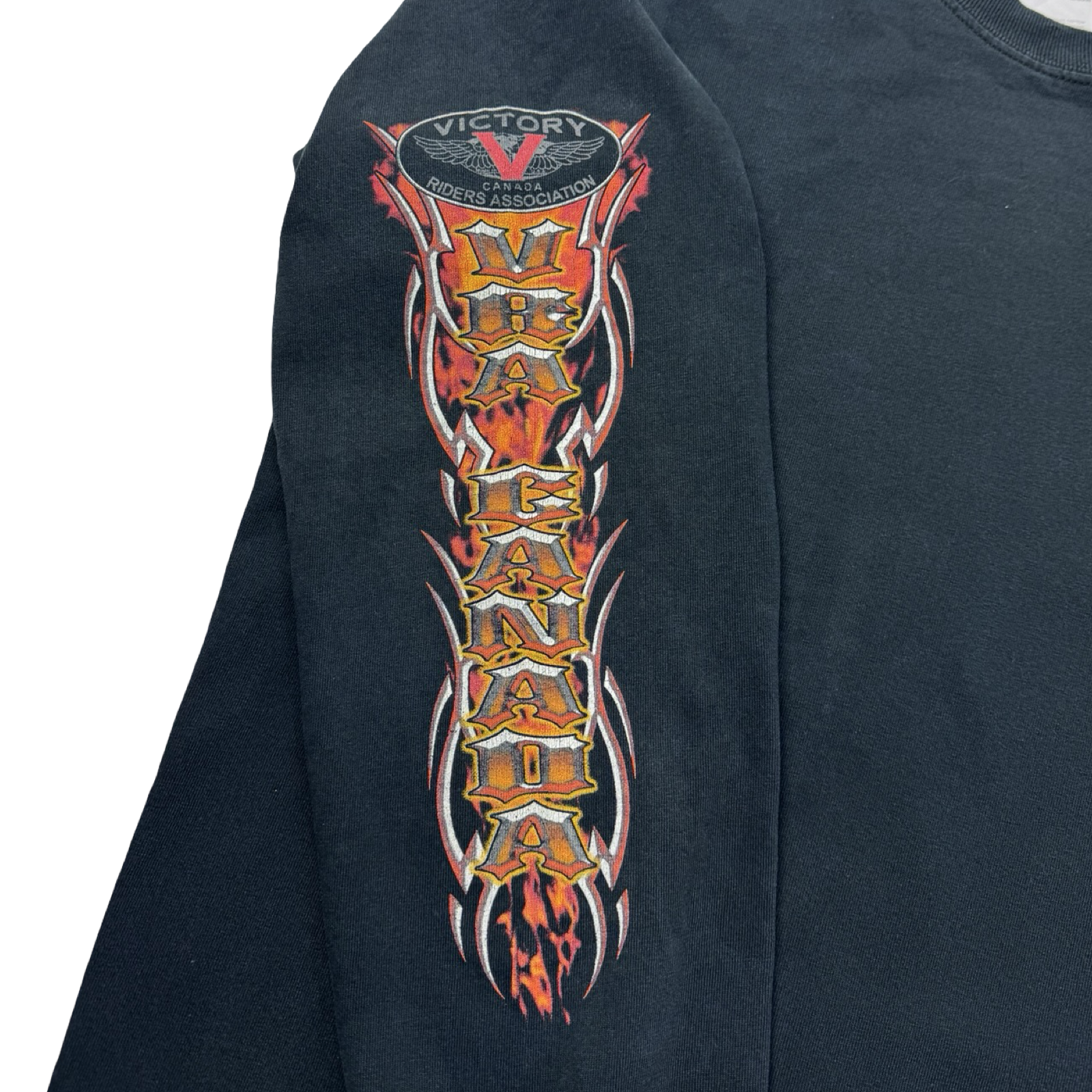 Vintage Canada Biker Flame Sleeve Shirt