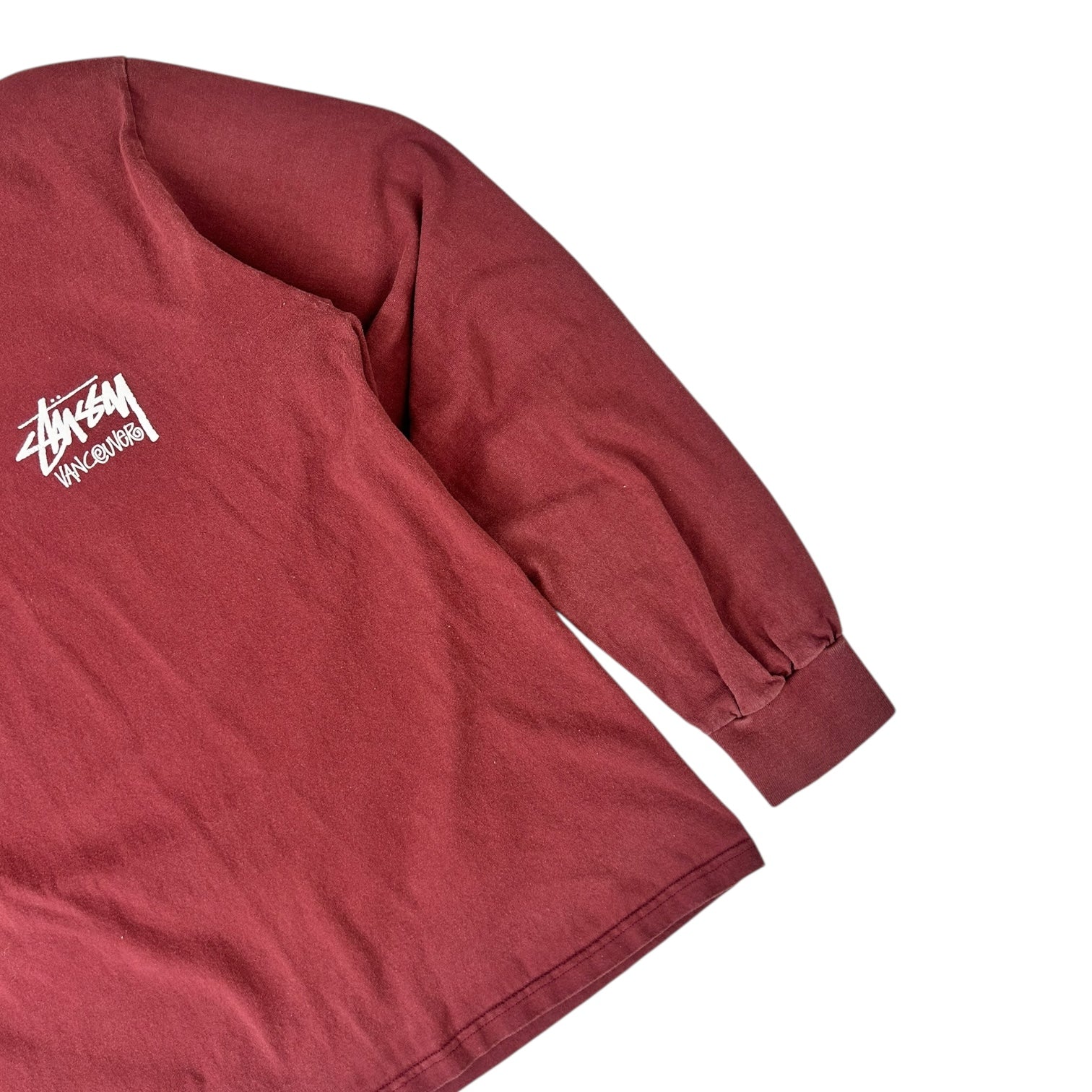 Stussy Vancouver Chapter Long Sleeve Shirt Maroon