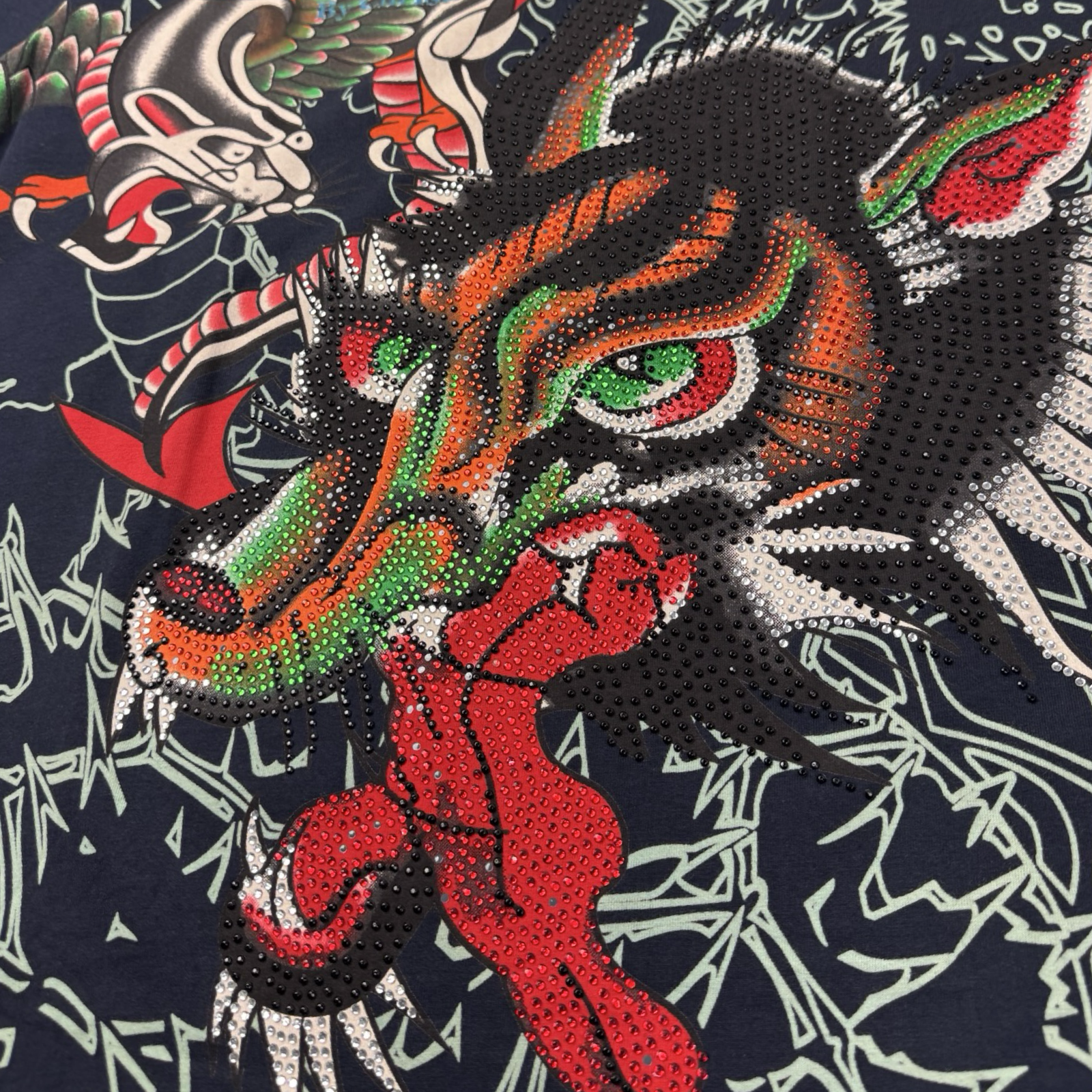 Vintage Y2K Ed Hardy Ambiguous Animal Rhinestone T-Shirt