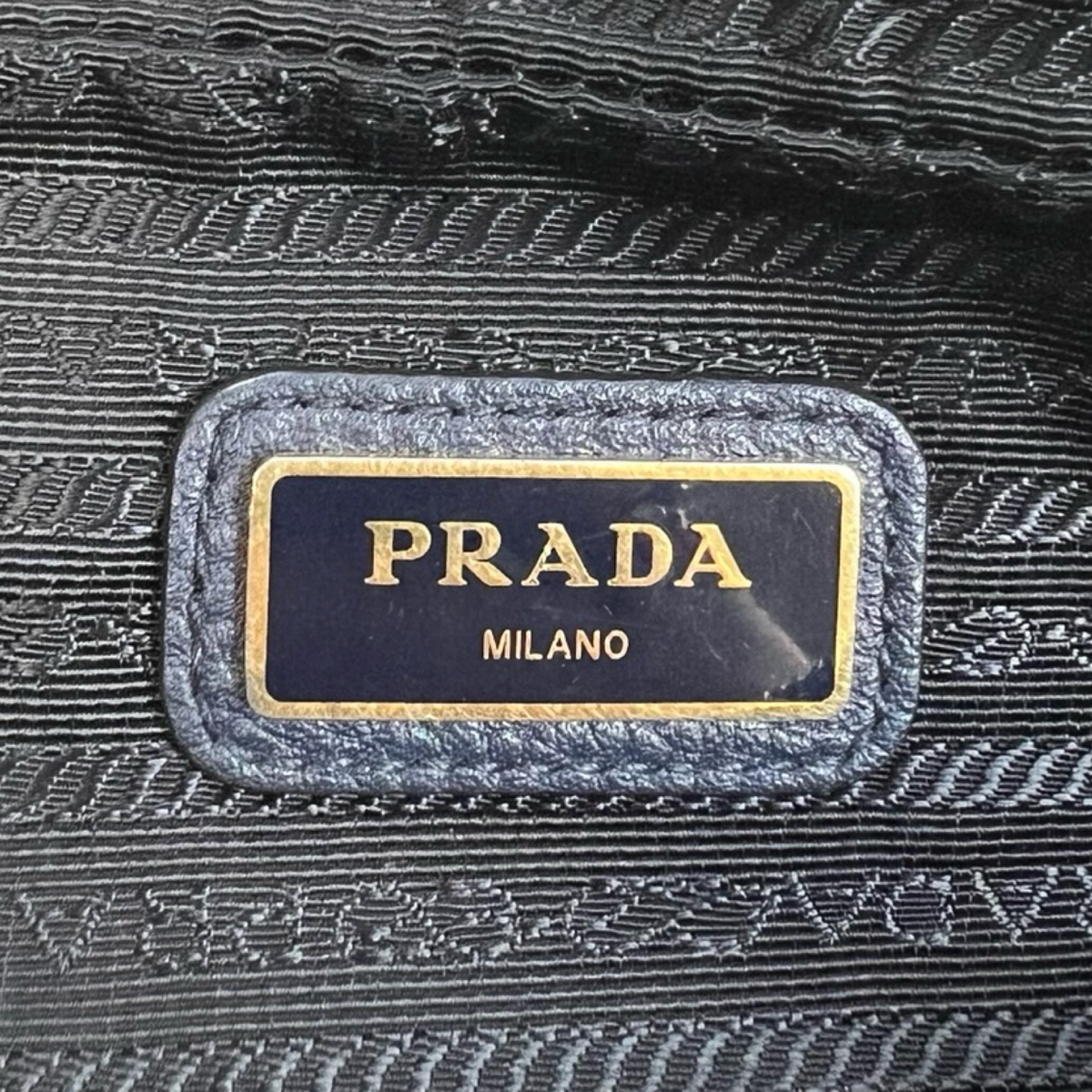 Prada Vitello Daino Double Zip Camera Bag Navy