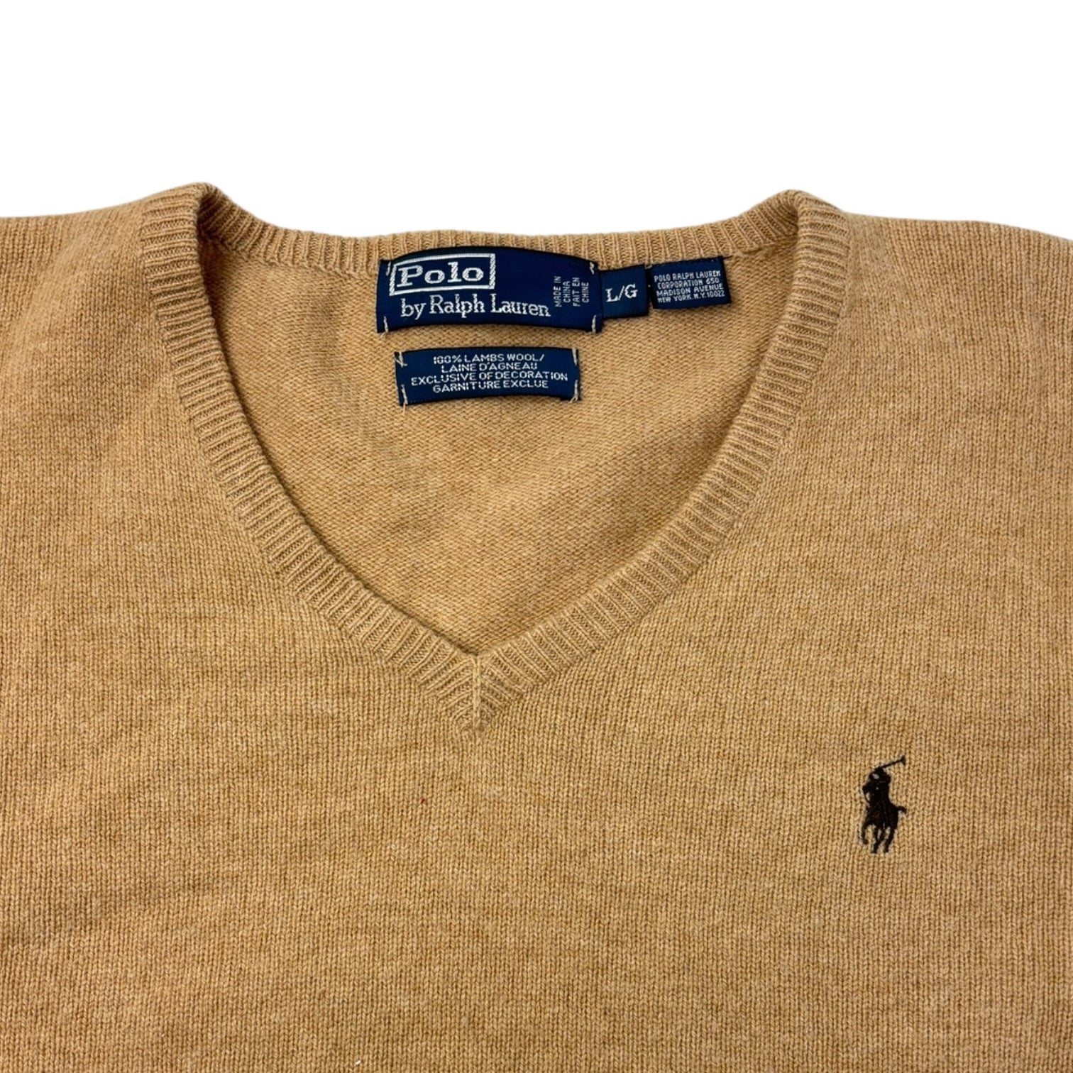 Vintage Polo Ralph Lauren Lambs Knit Sweater Tan