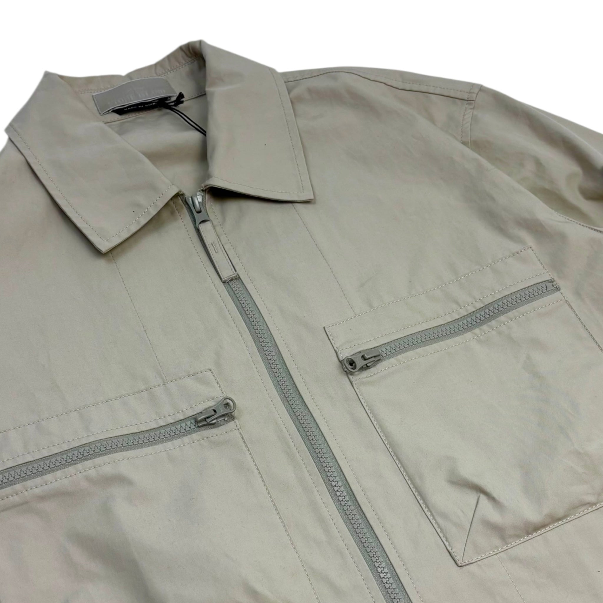 Stone Island Ghost Piece O-Ventile Zip Jacket Beige