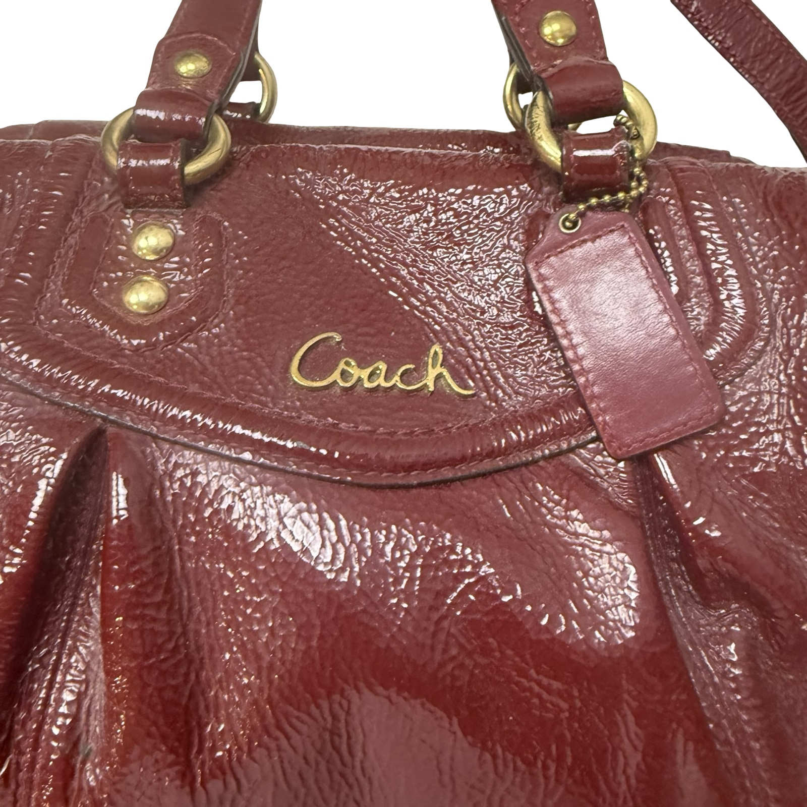 (W) Vintage Coach Ashley Satchel Red