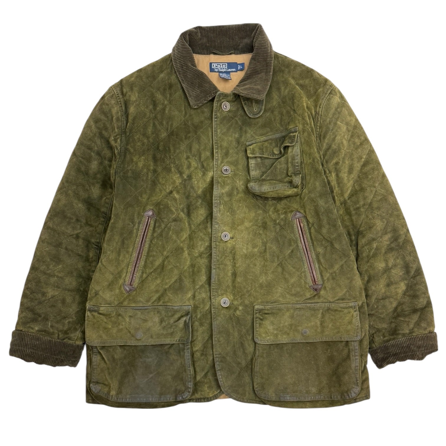Vintage Polo Ralph Lauren Suede Hunting Jacket Green