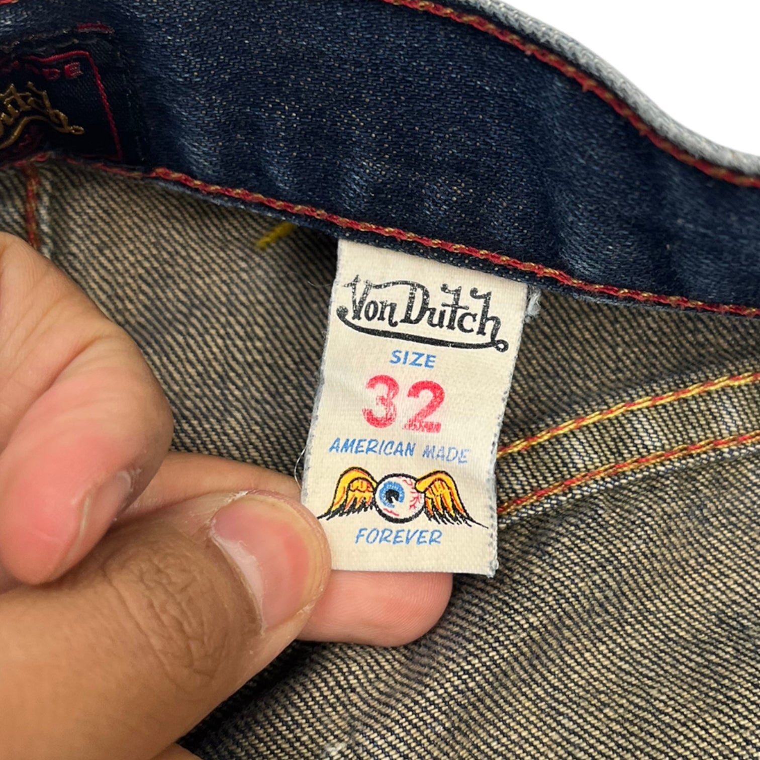 Y2K Von Dutch Straight Cut Denim Stone Wash