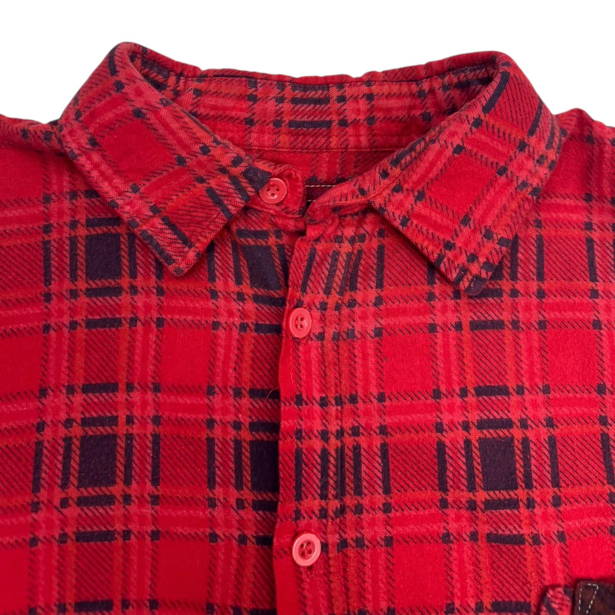 Needles 7 Cuts Wide Patchwork Frayed Button Up Shirt