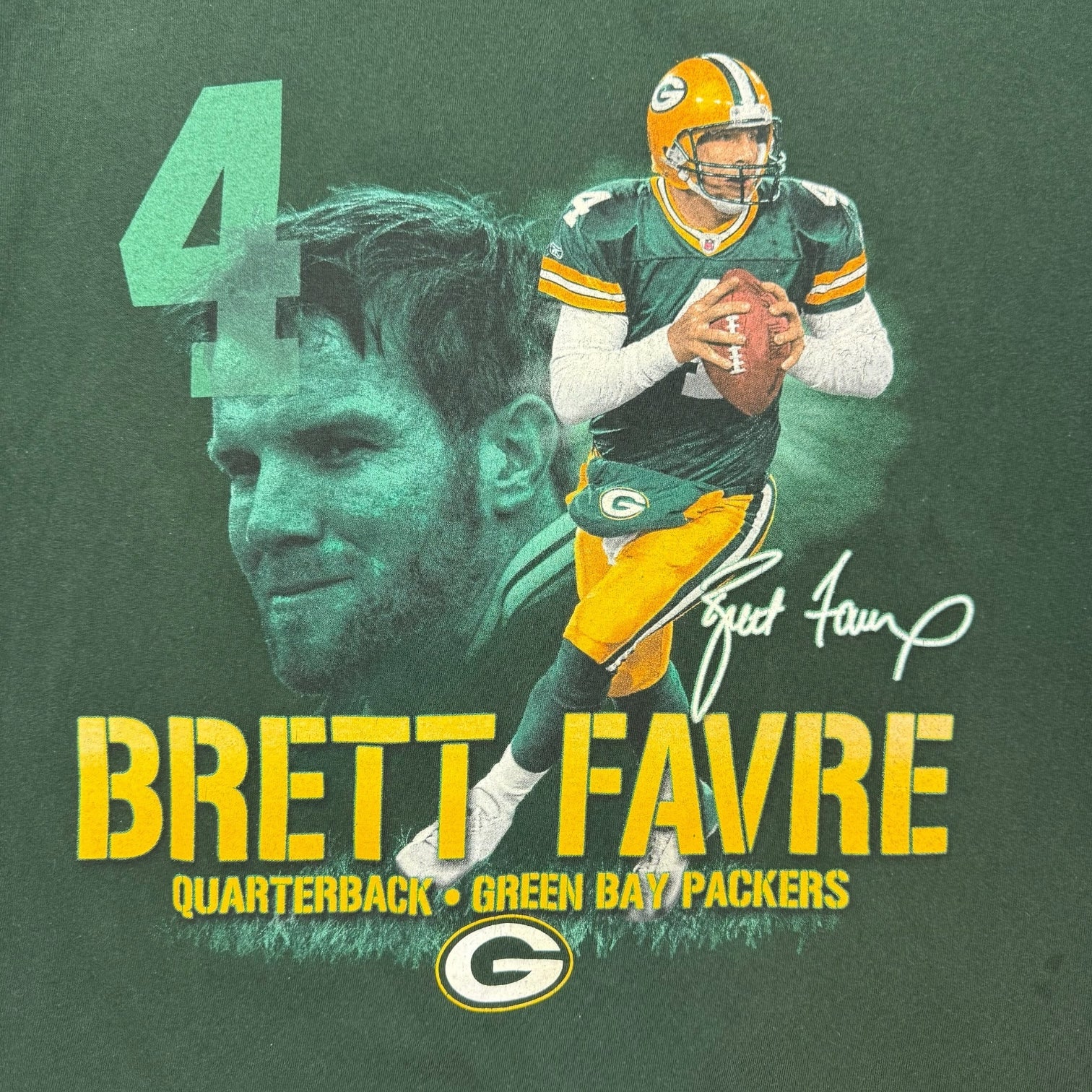 Vintage Green Bay Packers Brett Favre Tee Green