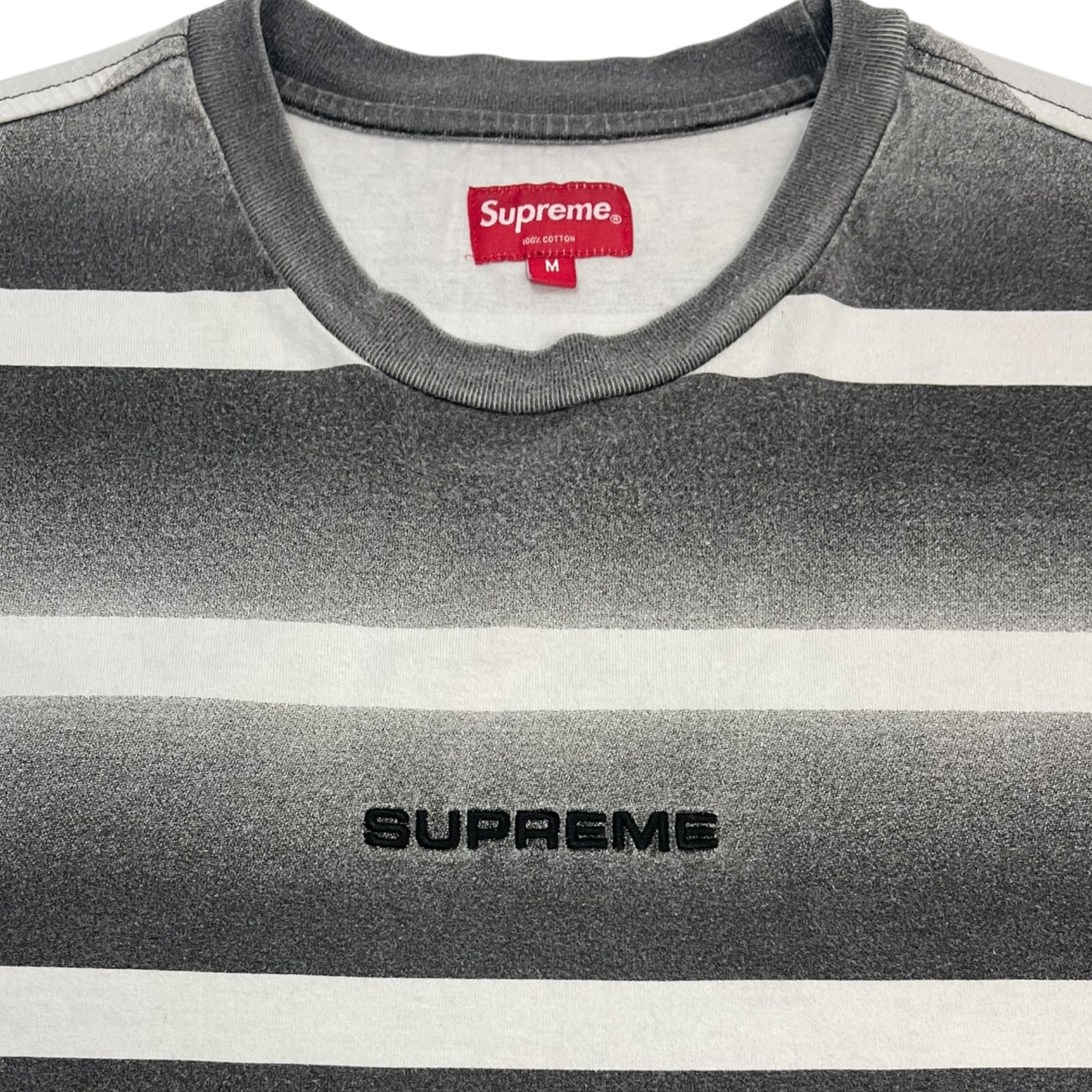 Supreme Fade Stripe L/S T-Shirt Grey
