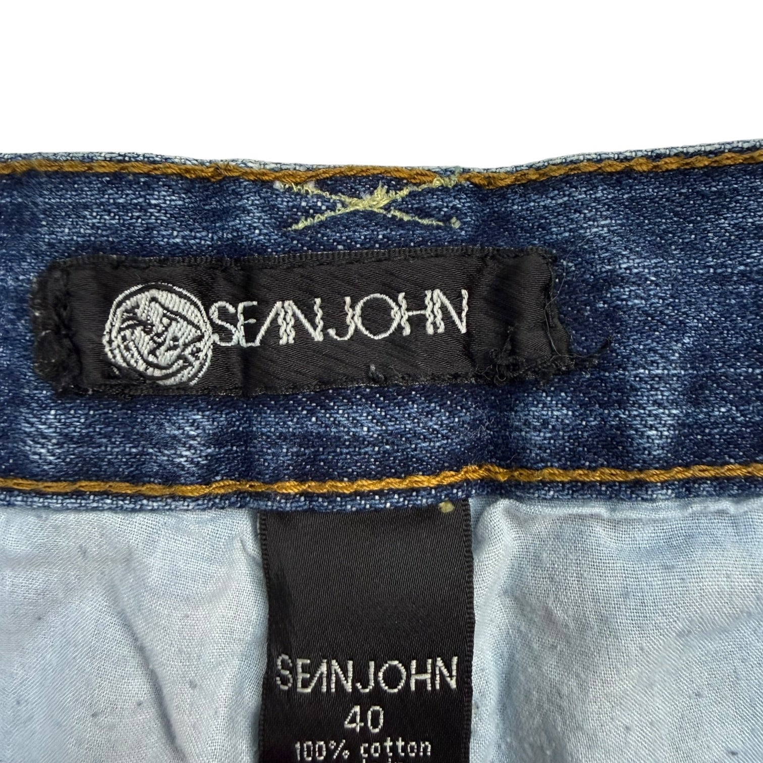 Vintage Sean John Patch Denim Pants Dark Wash