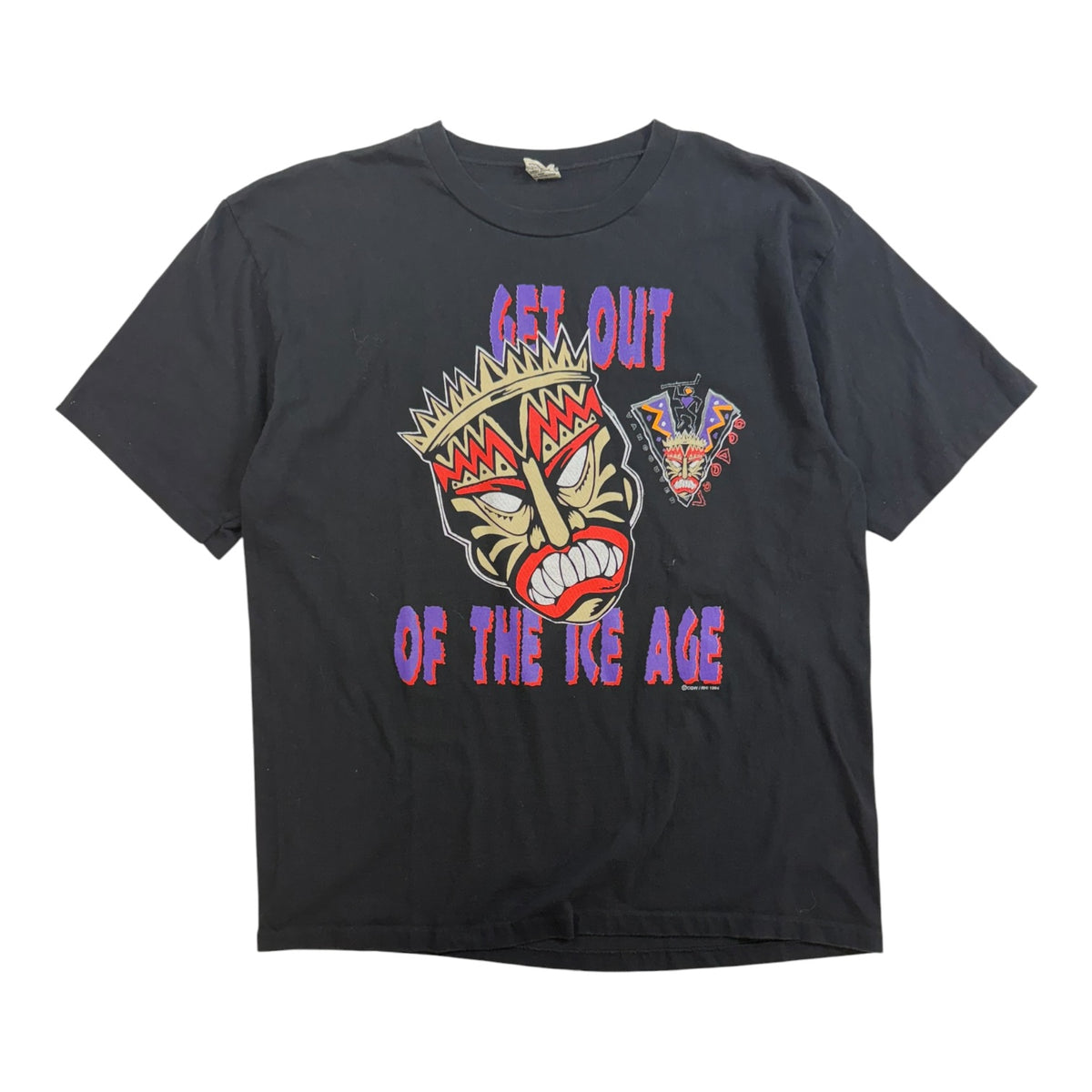 Vintage 1994 RHI Vancouver Voodoos “Get Out Of The Ice Age” T-Shirt Black