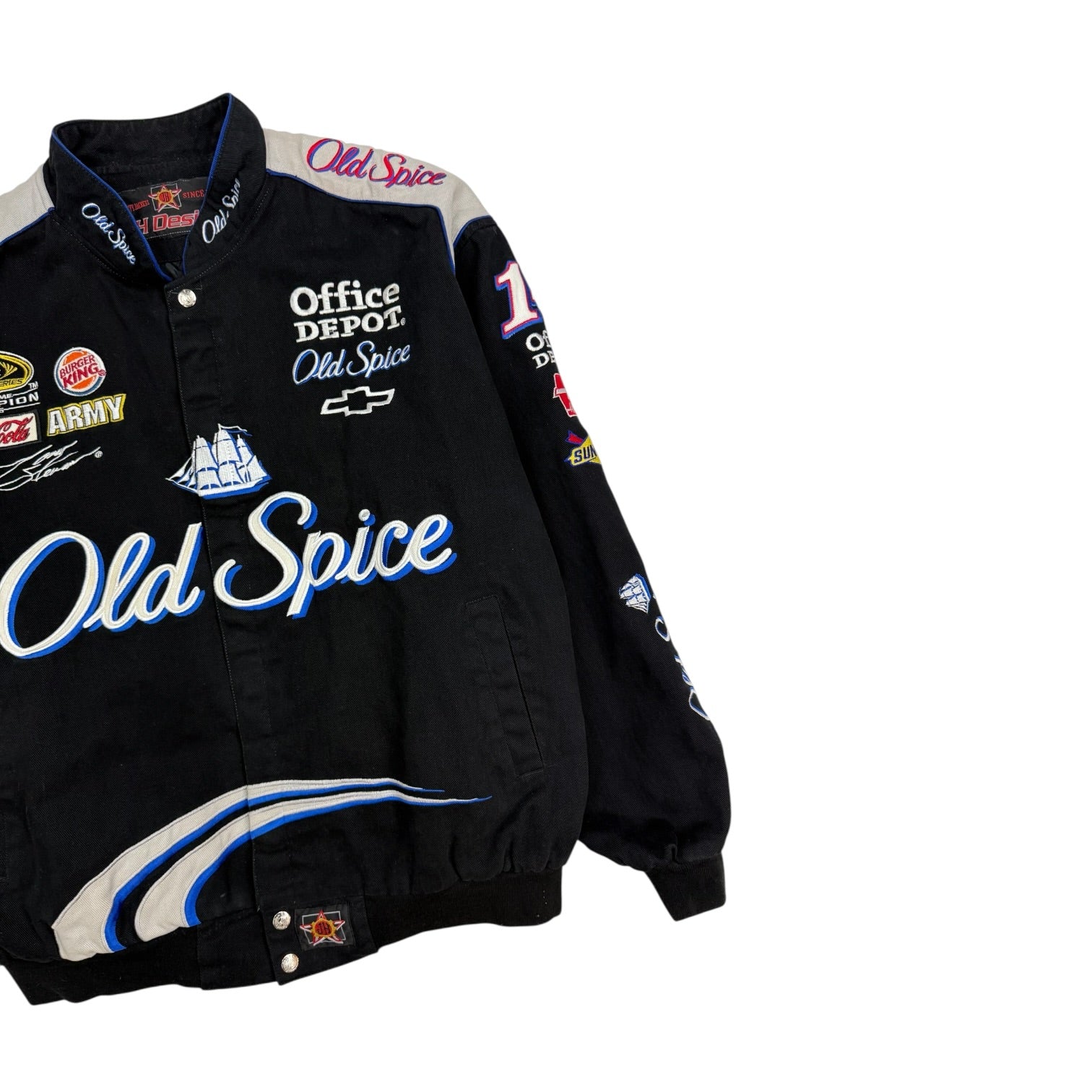 Vintage JH Designs Old Spice Racing Jacket Black