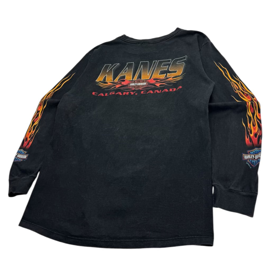 2000 Harley Davidson Kanes Flame Long Sleeve T-Shirt