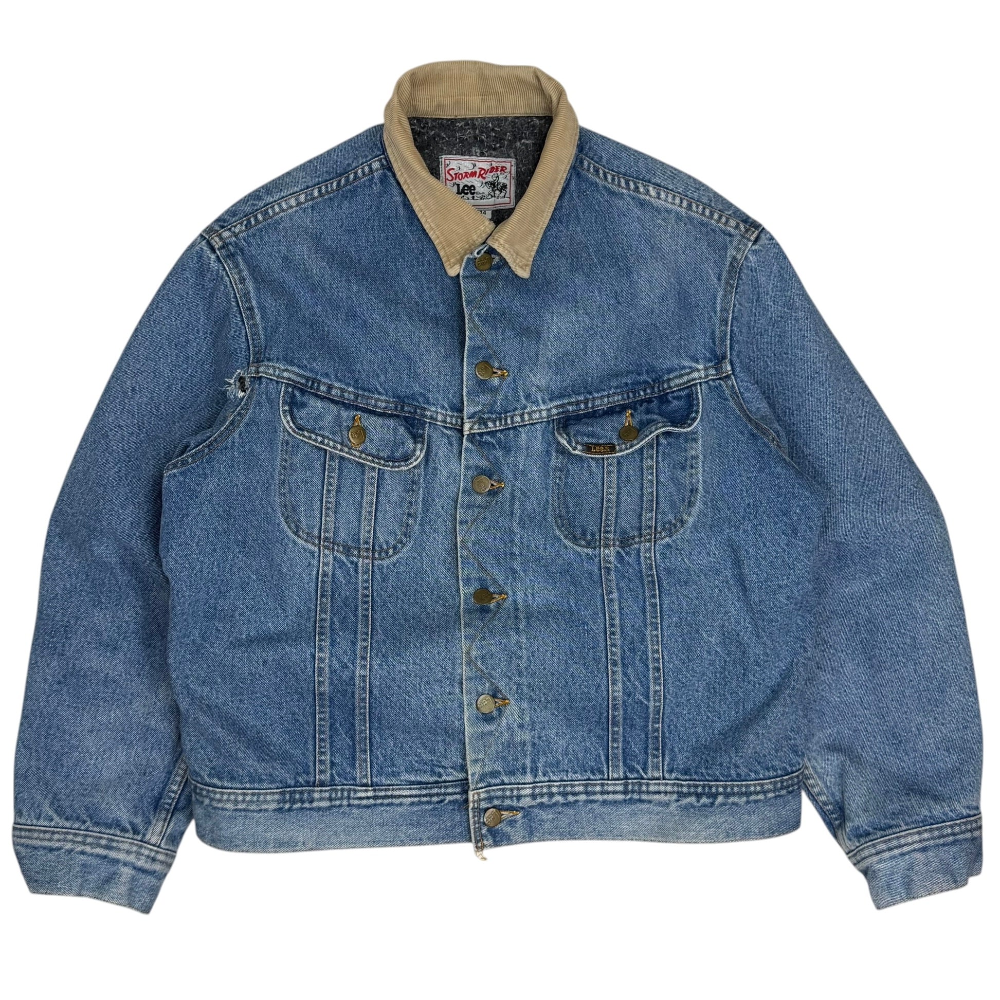 Vintage Lee Storm Rider Denim Trucker Jacket Blue