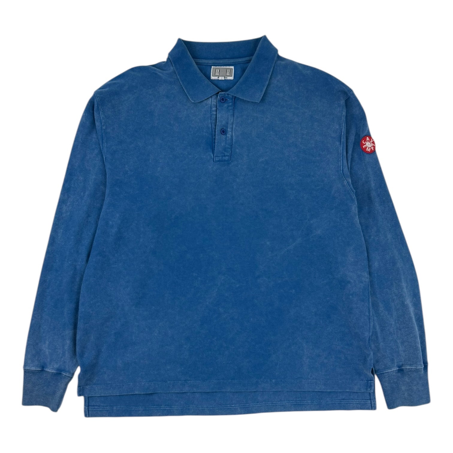 Cav Empt Bleached Rib Long Sleeve Polo Blue