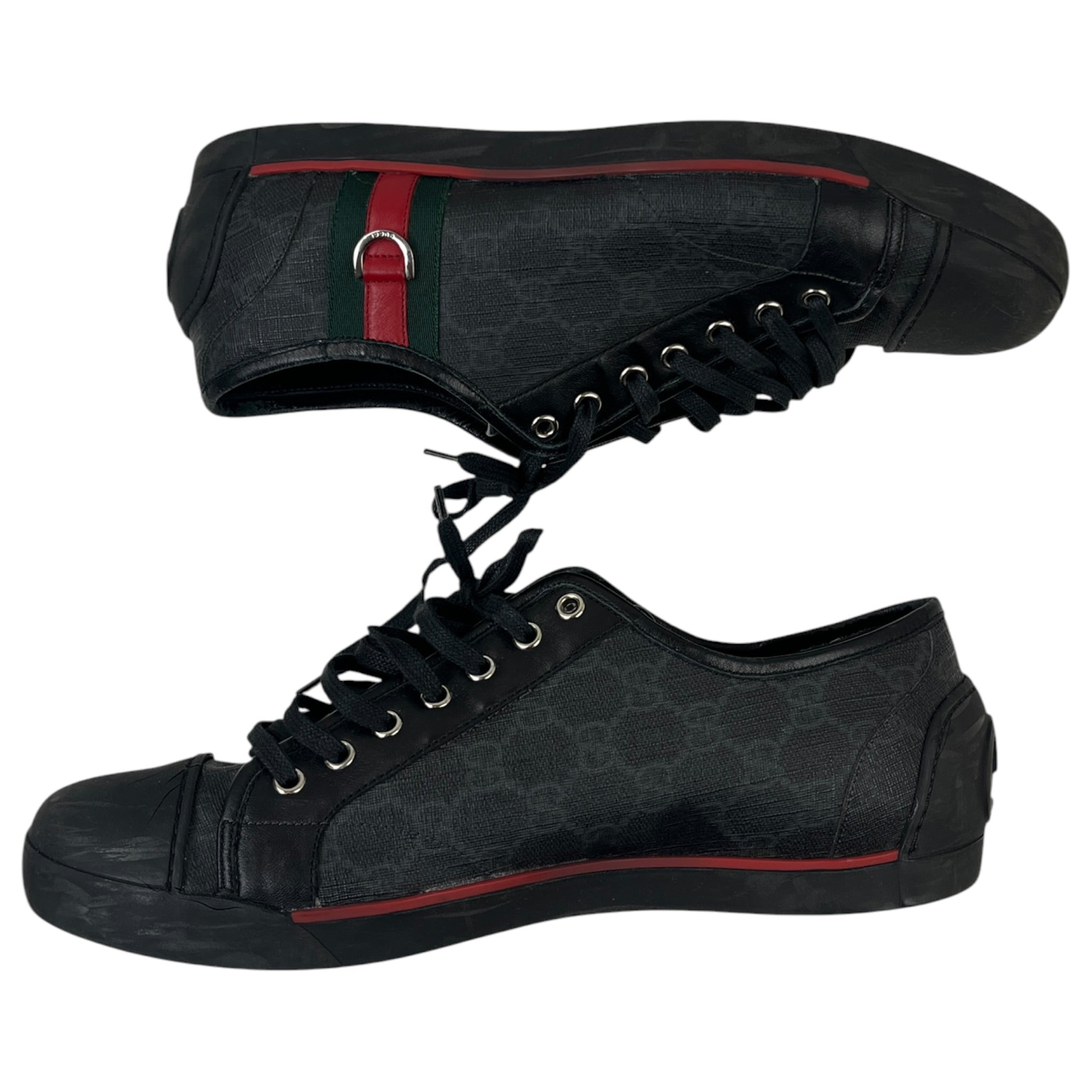Gucci GG Supreme Canvas Classic Web Low-Top Sneakers (Used)