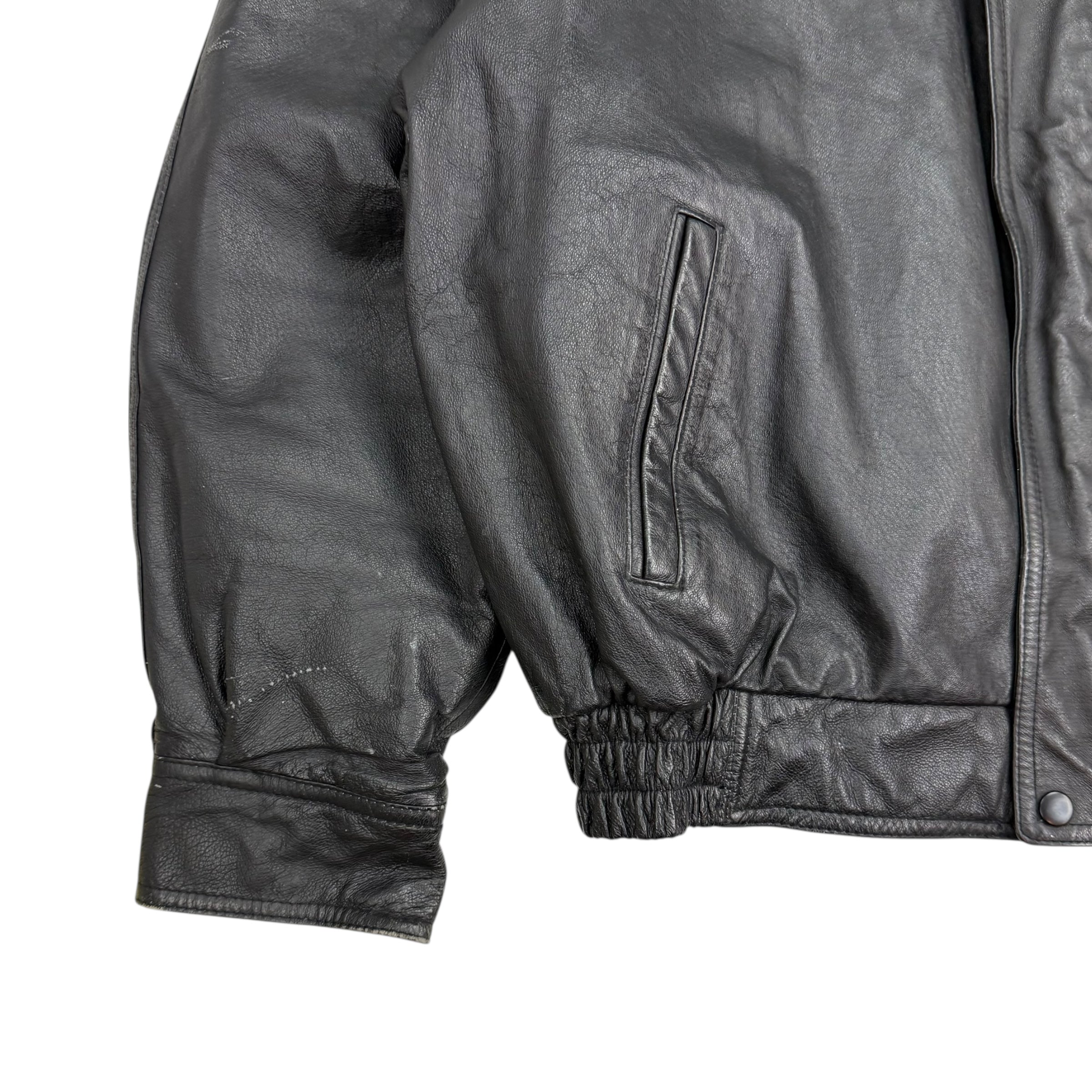 Vintage Sweet Streets & Rods Leather Race Jacket Black