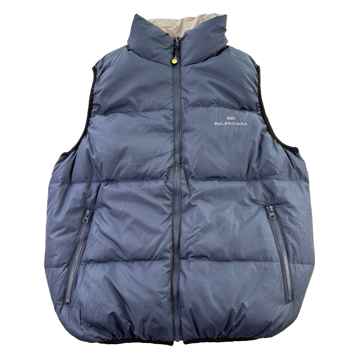 Vintage Balenciaga Sports Down Reversible Vest Navy/Grey