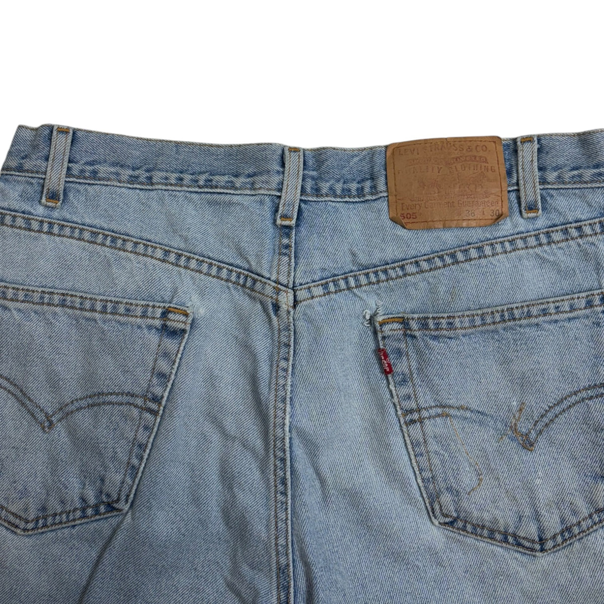 Vintage Levi 505 Thrashed Denim Jeans Light Wash