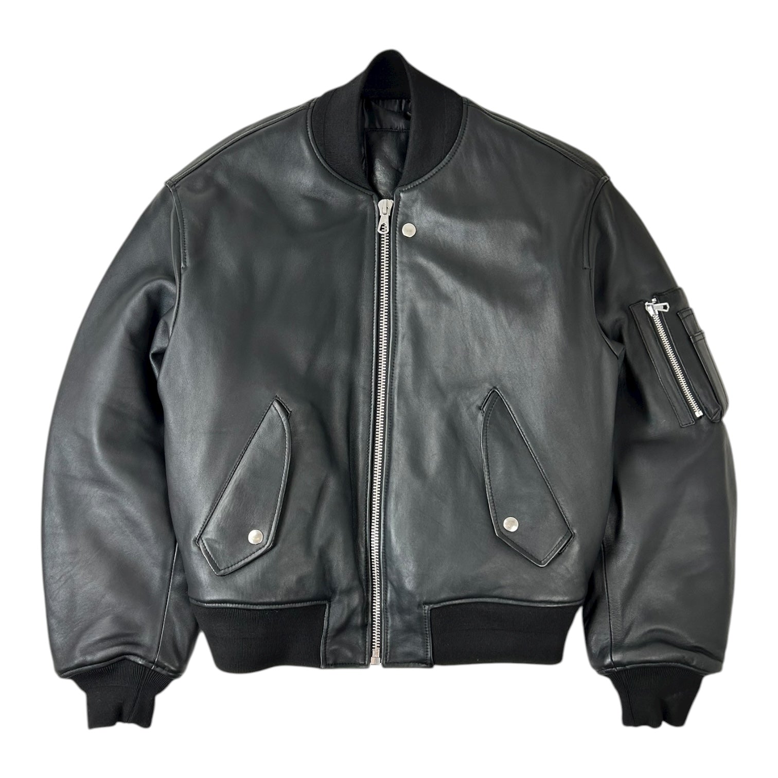Stussy Built Leather Bomber Jacket Black