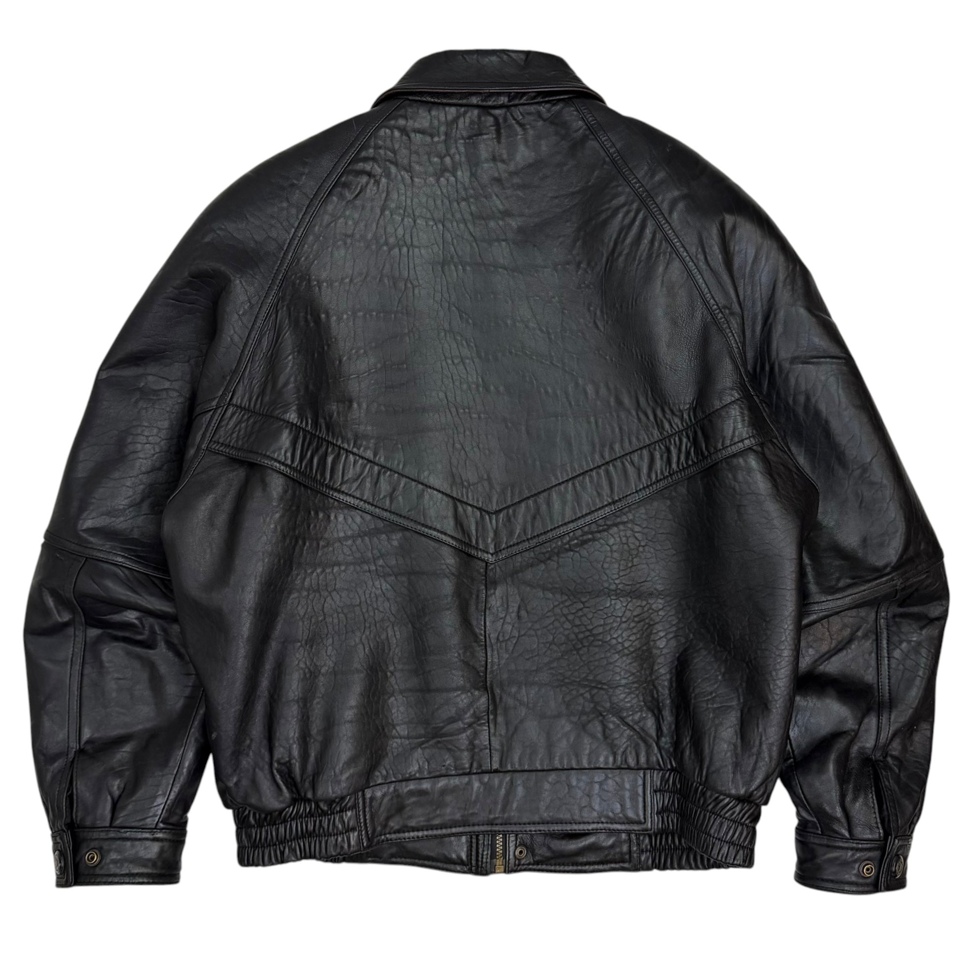 Vintage Esquire Leather Bomber Jacket Black