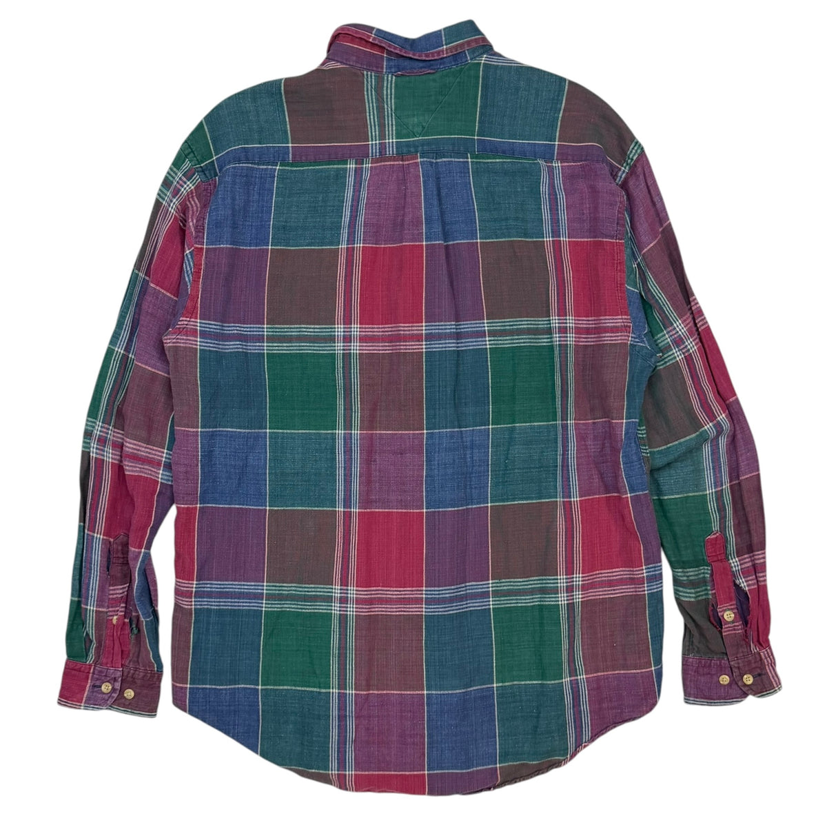 Vintage Tommy Hilfiger Plaid Button Up Green/Blue