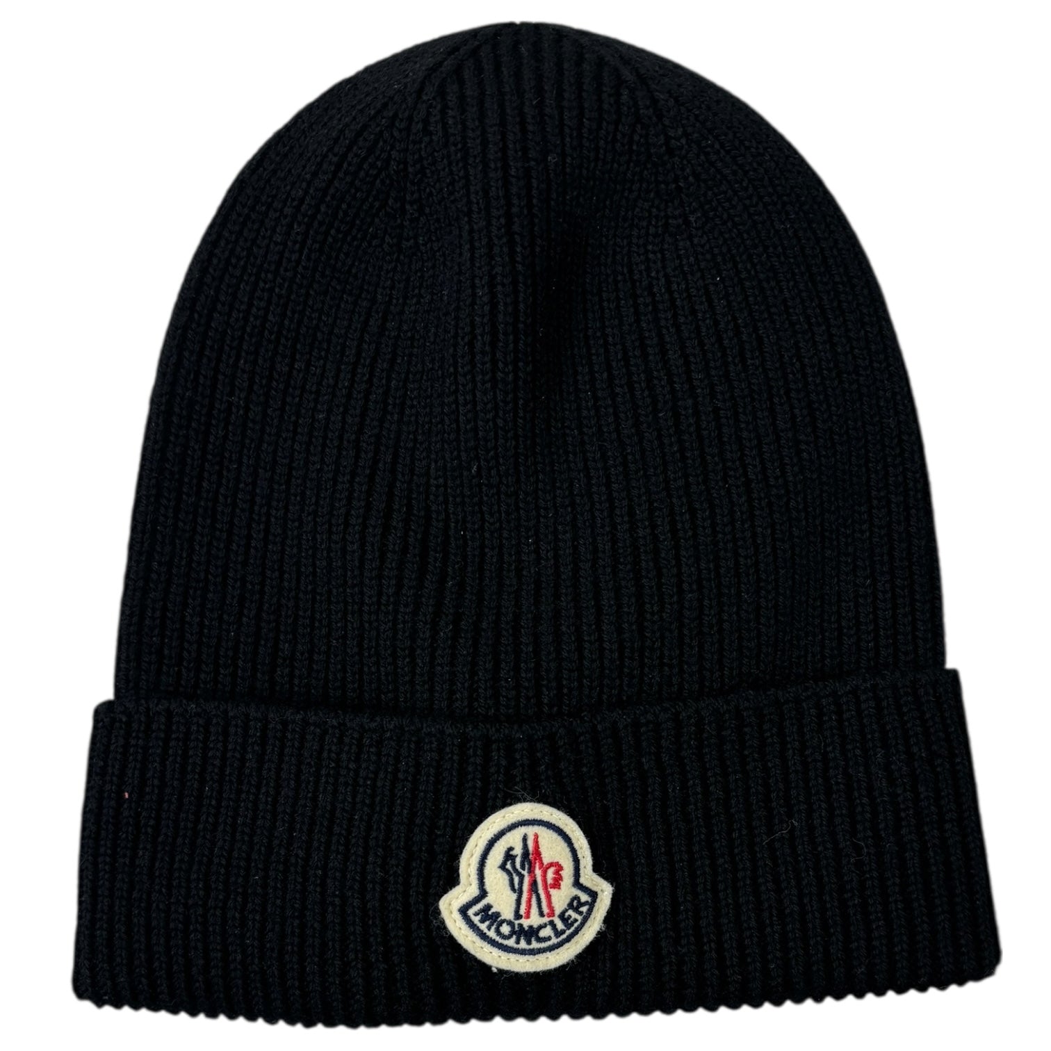 Moncler Ribbed Wool Beanie Black