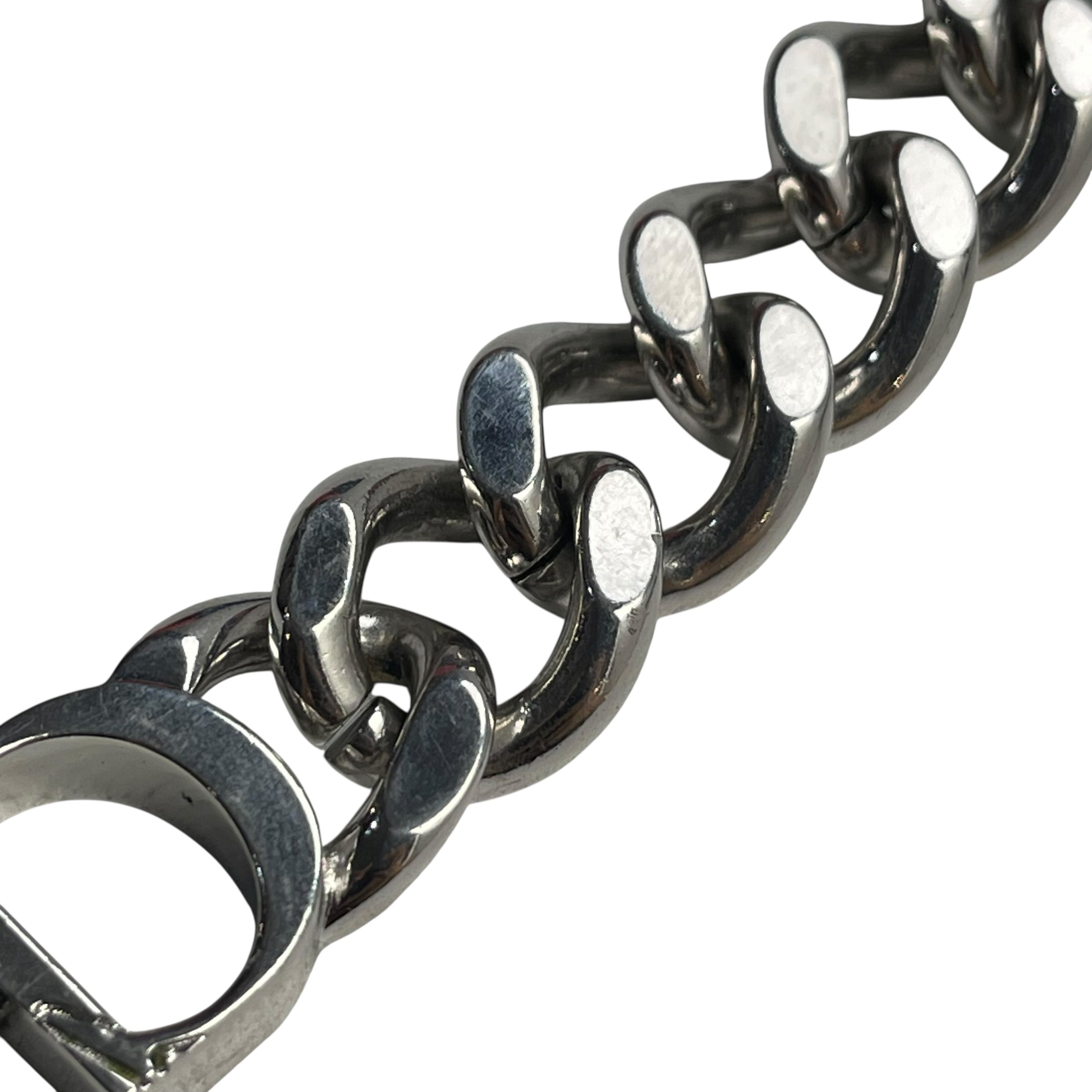 Dior CD Icon Chain Link Necklace Silver