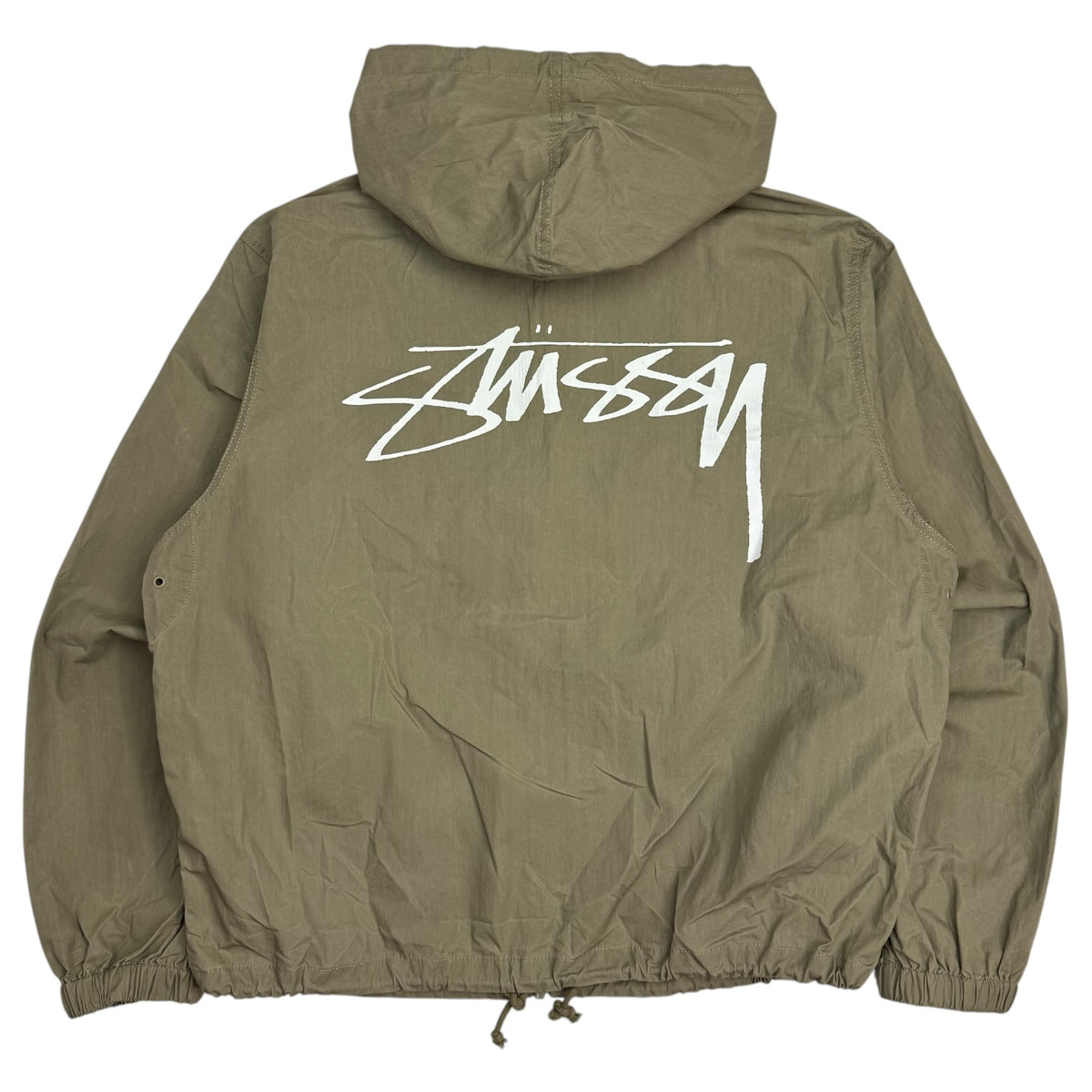Stussy Waxed Cotton Beach Shell Jacket Green