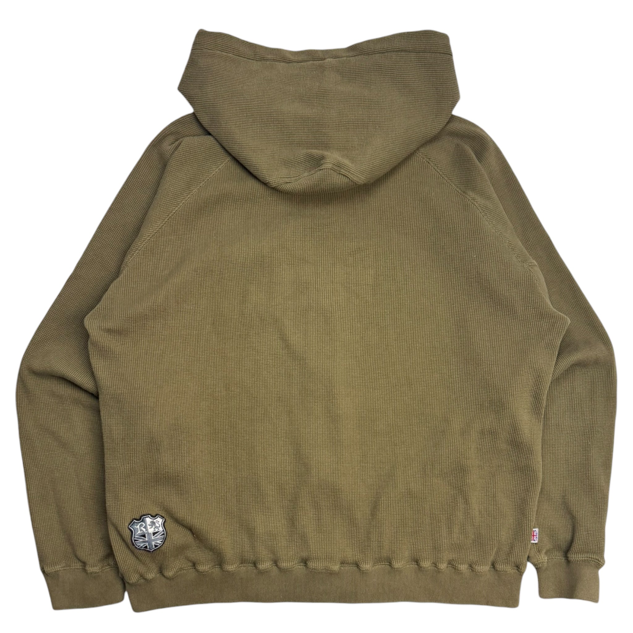 Vintage Y2K Reebok Thermal Zip-Up Hoodie Olive