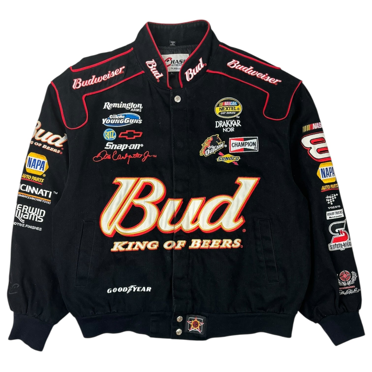 Vintage Jeff Hamilton Budweiser “King of Beers” Racing Jacket Black