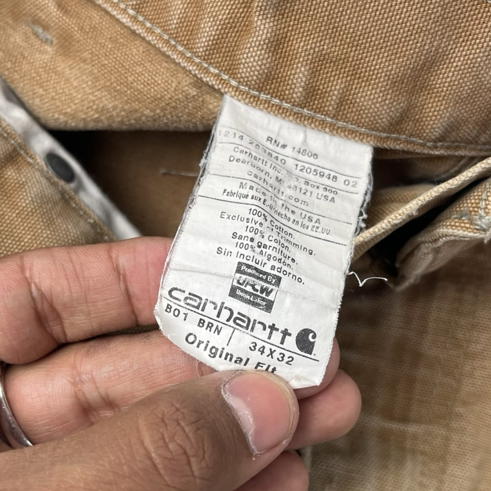 Vintage Carhartt Double Knee Carpenter Pants Beige