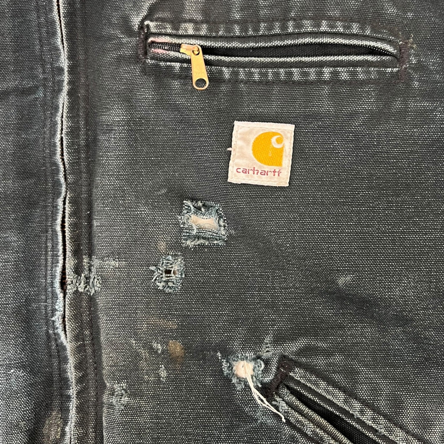 Vintage Distressed Carhartt Detroit Jacket Black