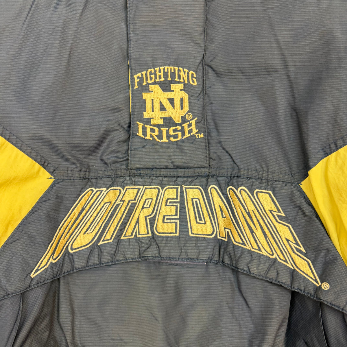 Vintage Starter Notre Dame Fighting Irish Quarter Zip Jacket Navy