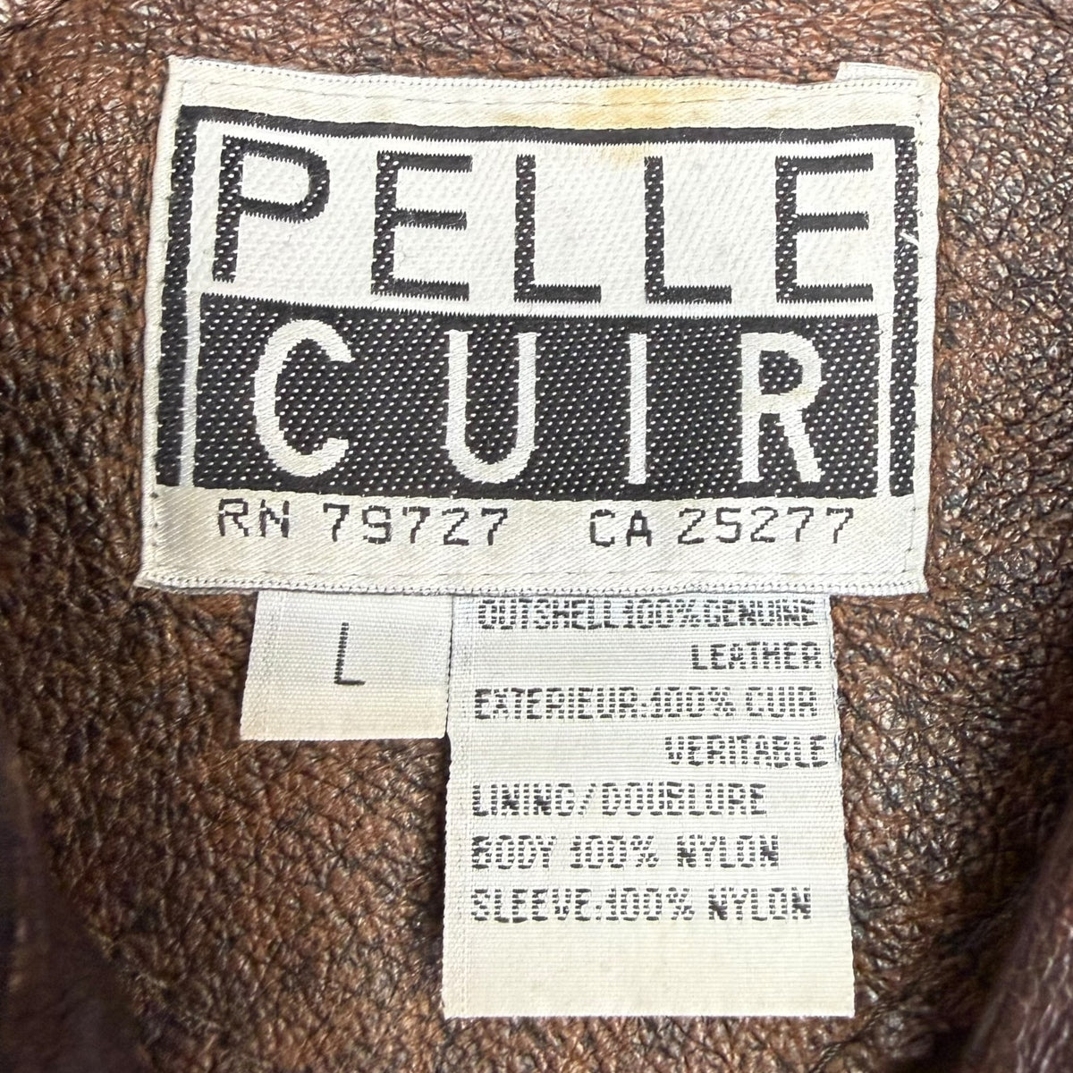 Vintage Pelle Cuir Leather Bomber Jacket Brown