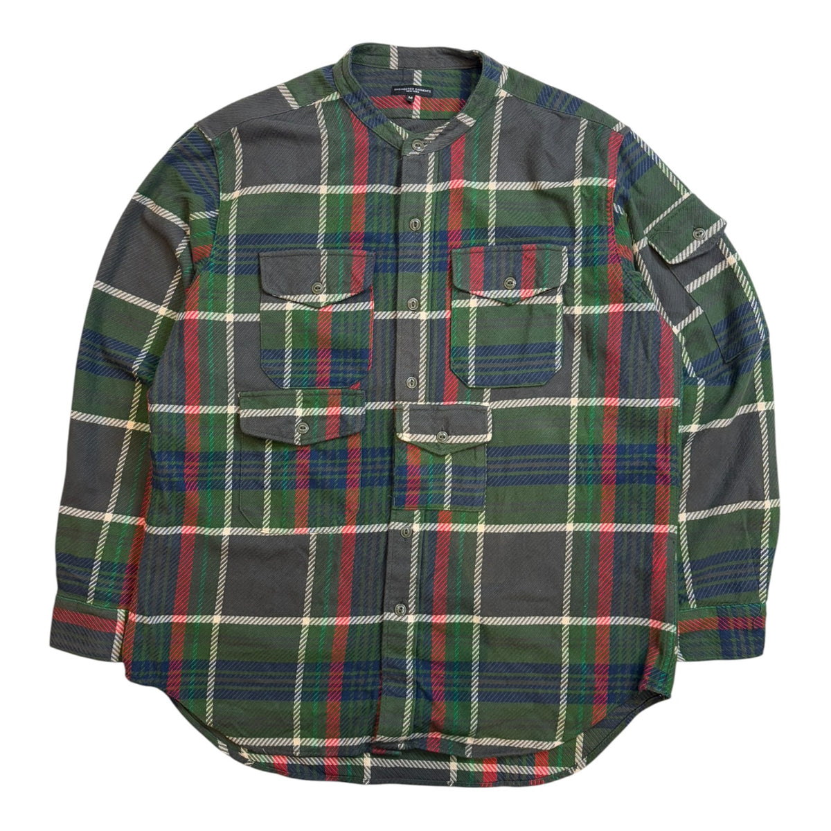 Engineered Garments Cotton Heavy Twill North Western Button-Up Olive Plaid