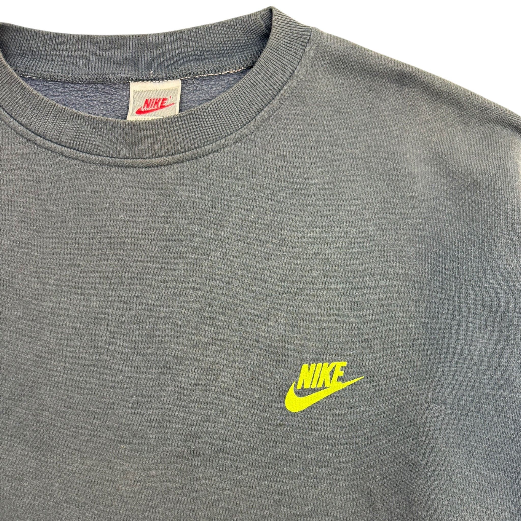 Vintage Nike Green Motif Paint Crewneck Dark Grey