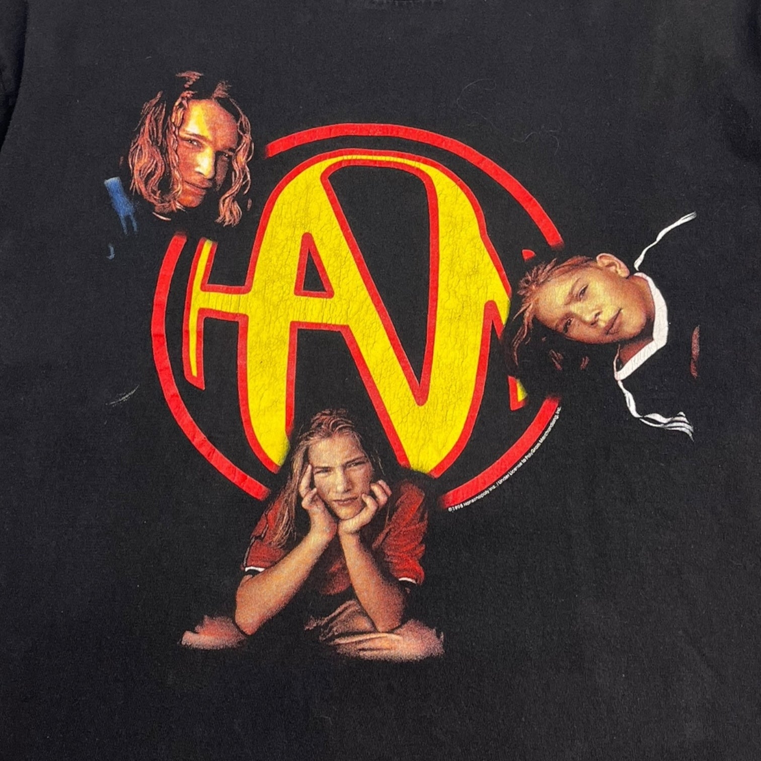 1998 Hanson Band T-Shirt Faded Black